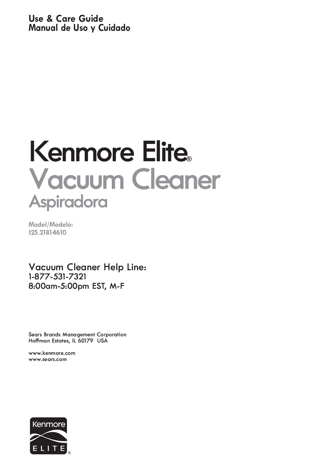 Kenmore Elite 125.21814610 User Manual