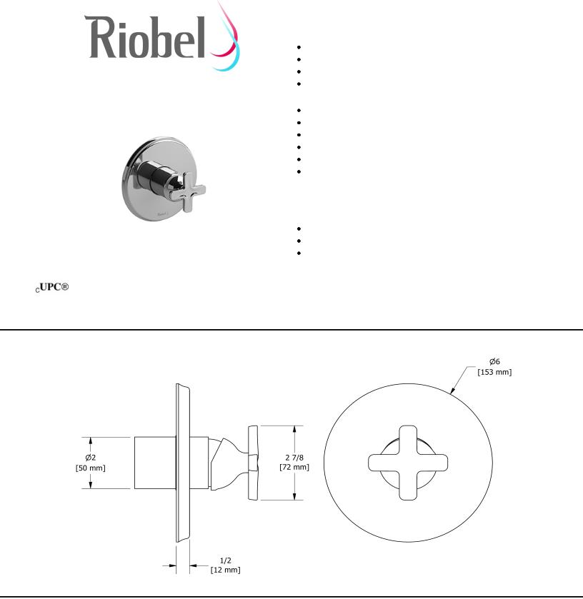Riobel TMMRD51XBN, TMMRD51XBGBK, TMMRD51XBG, TMMRD51XBK, TMMRD51XC Specifications