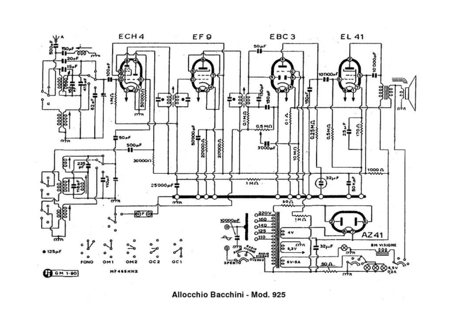 Allocchio Bacchini 925 schematic