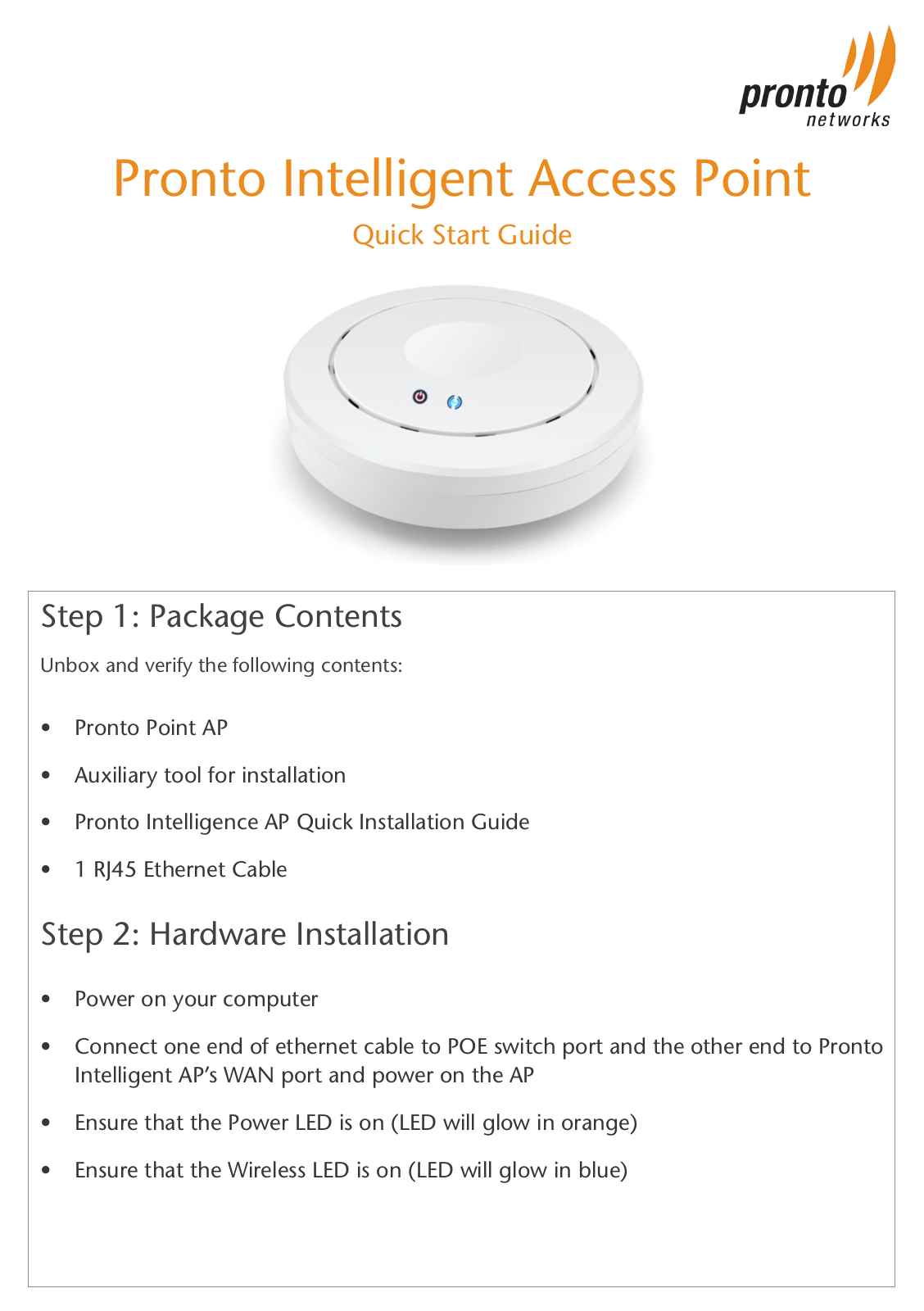 Pronto Networks PPAP Users Manual