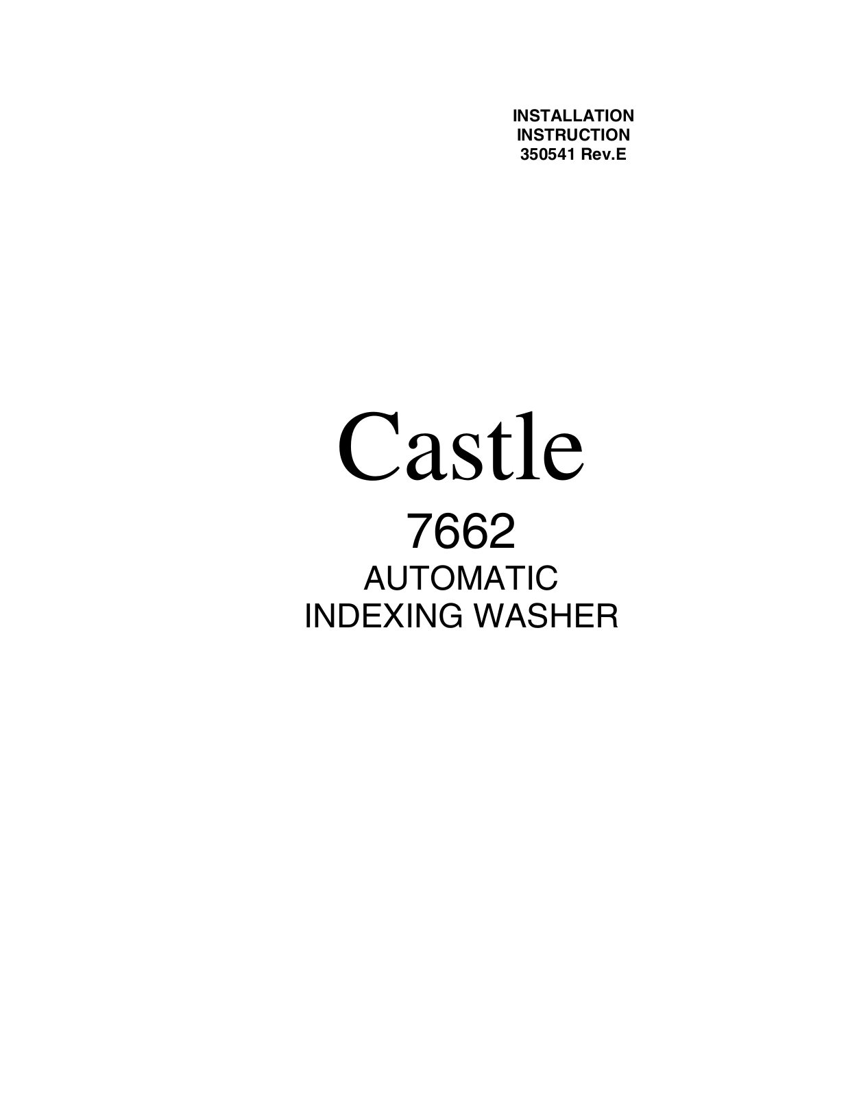 Castle 7662 User manual