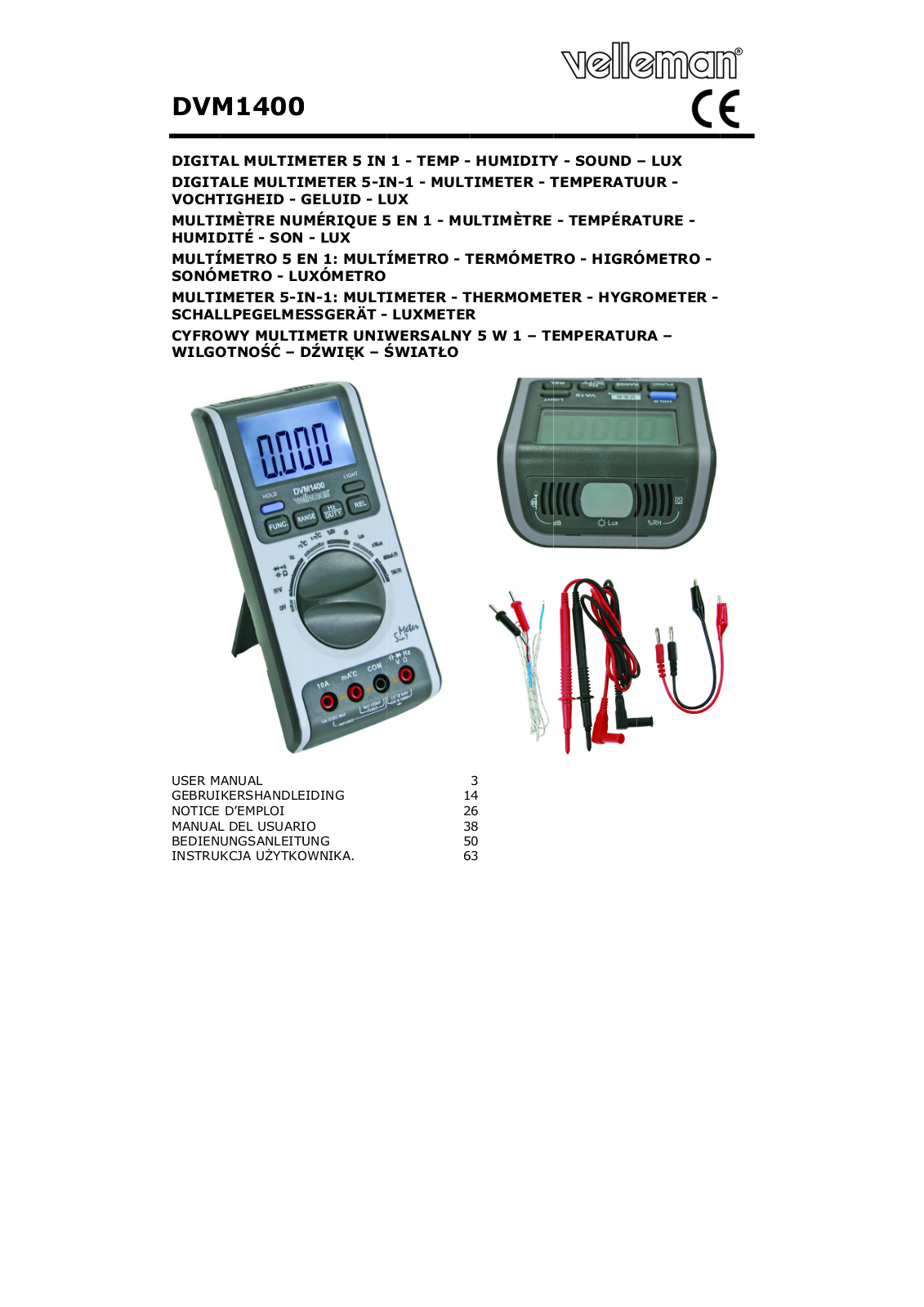 Velleman DVM1400 User Manual