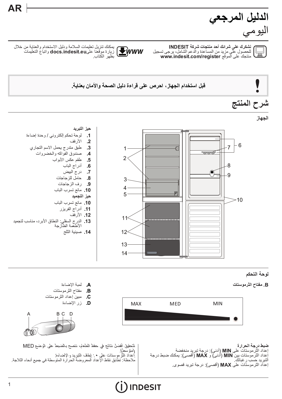 INDESIT LD70 S1 X Daily Reference Guide