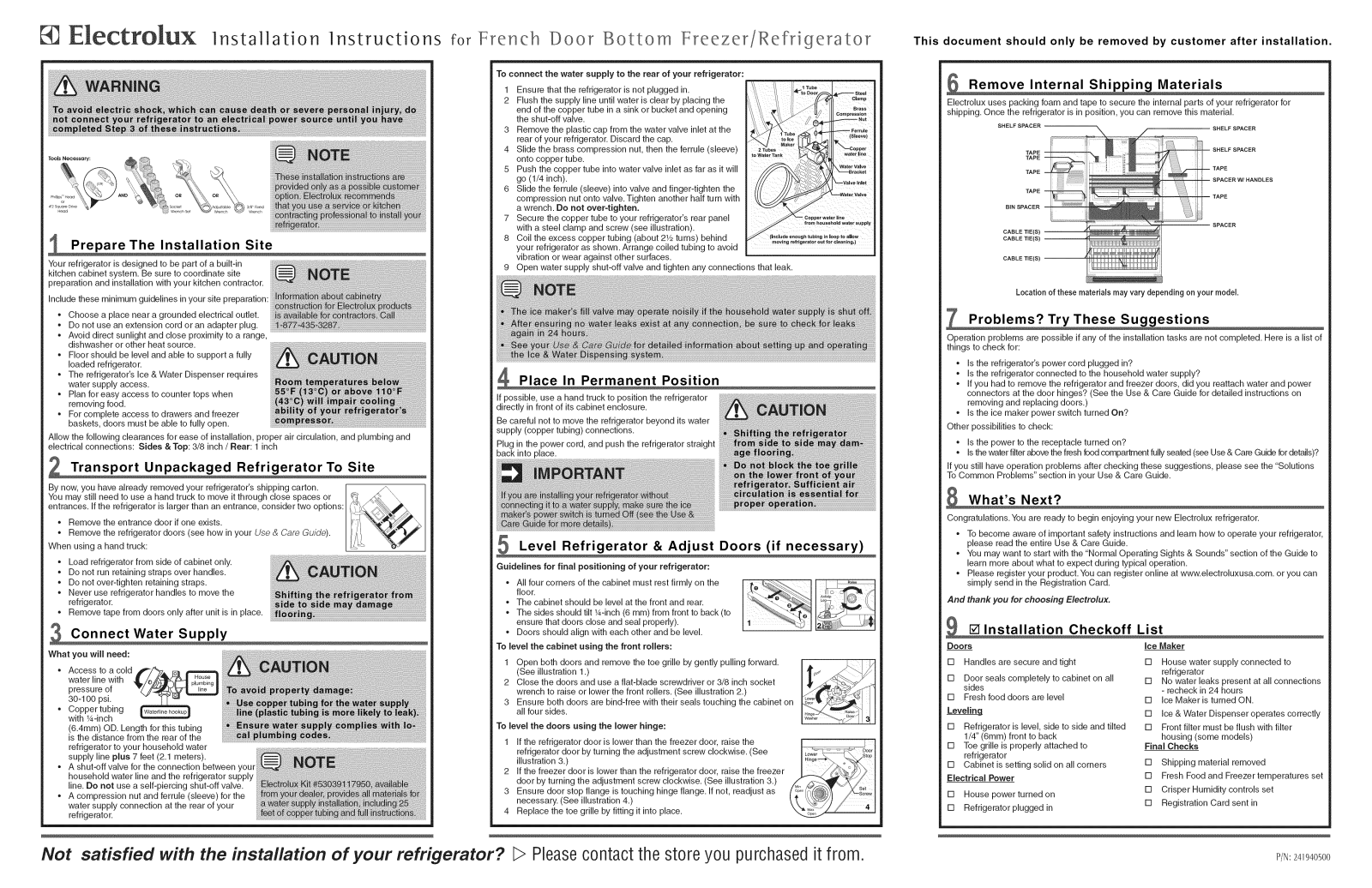 Electrolux E23BC78IPS0, E23BC78ISS0, EI23BC55IB1, EI23BC55IS1, EI23BC55IW1 Installation Guide - ManualMachine.com
