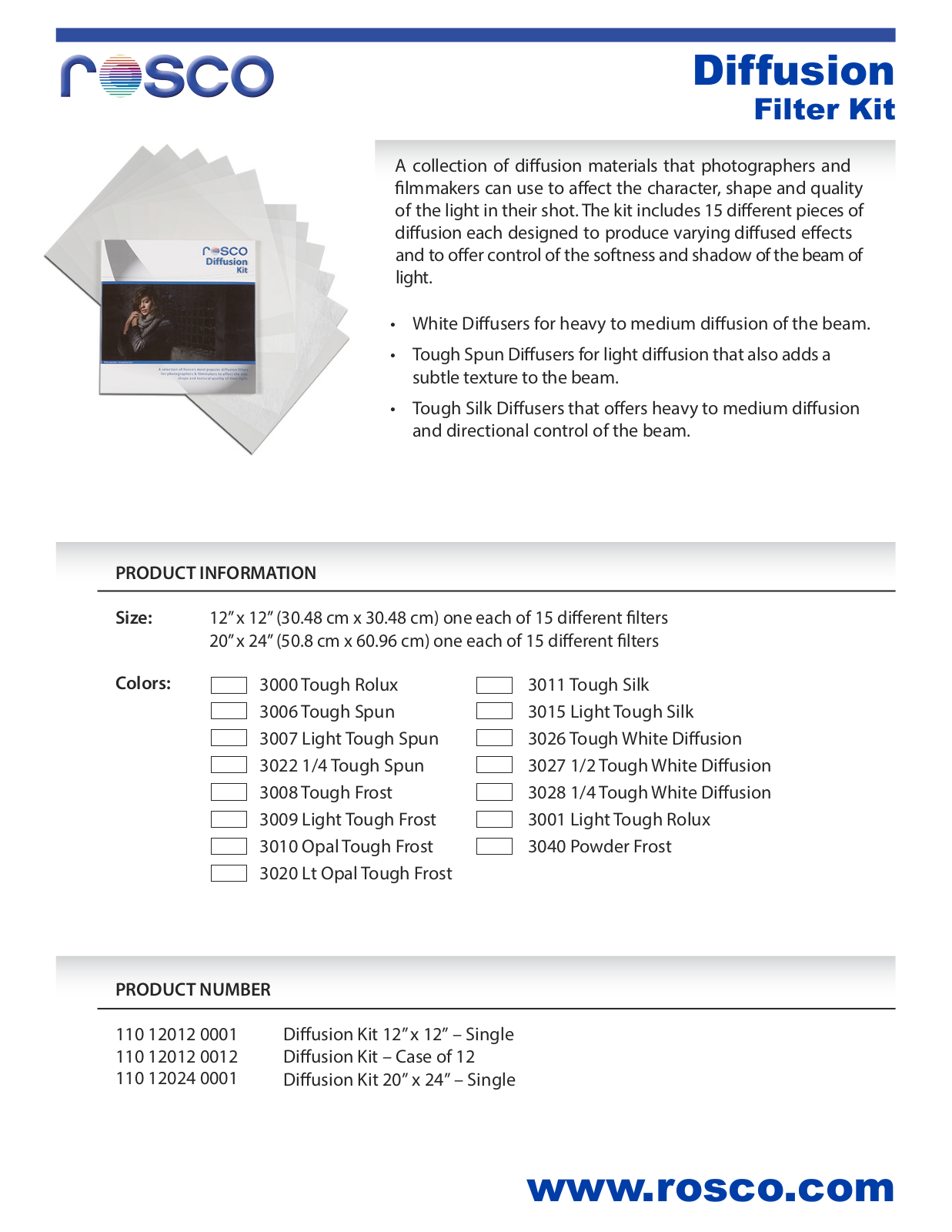 Rosco 110120120001 Datasheet