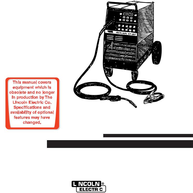 Lincoln Electric SP-255 User Manual