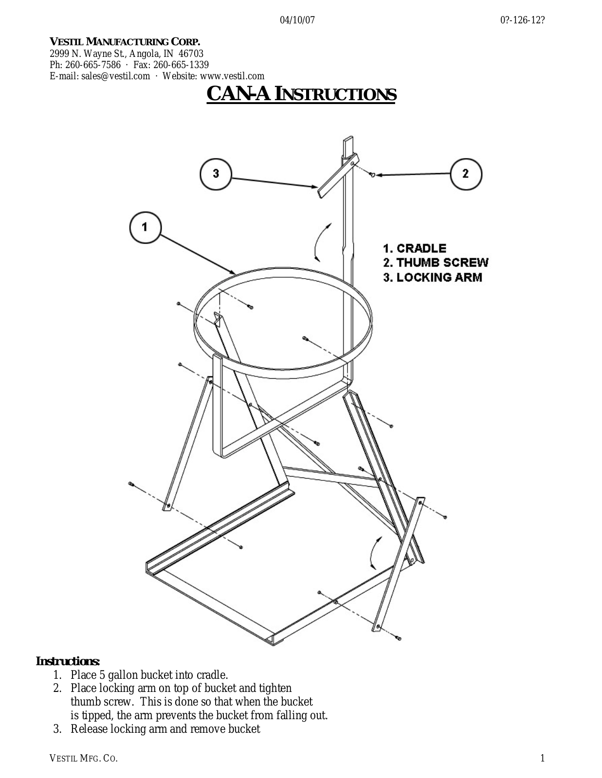 Vestil CAN-S User Manual