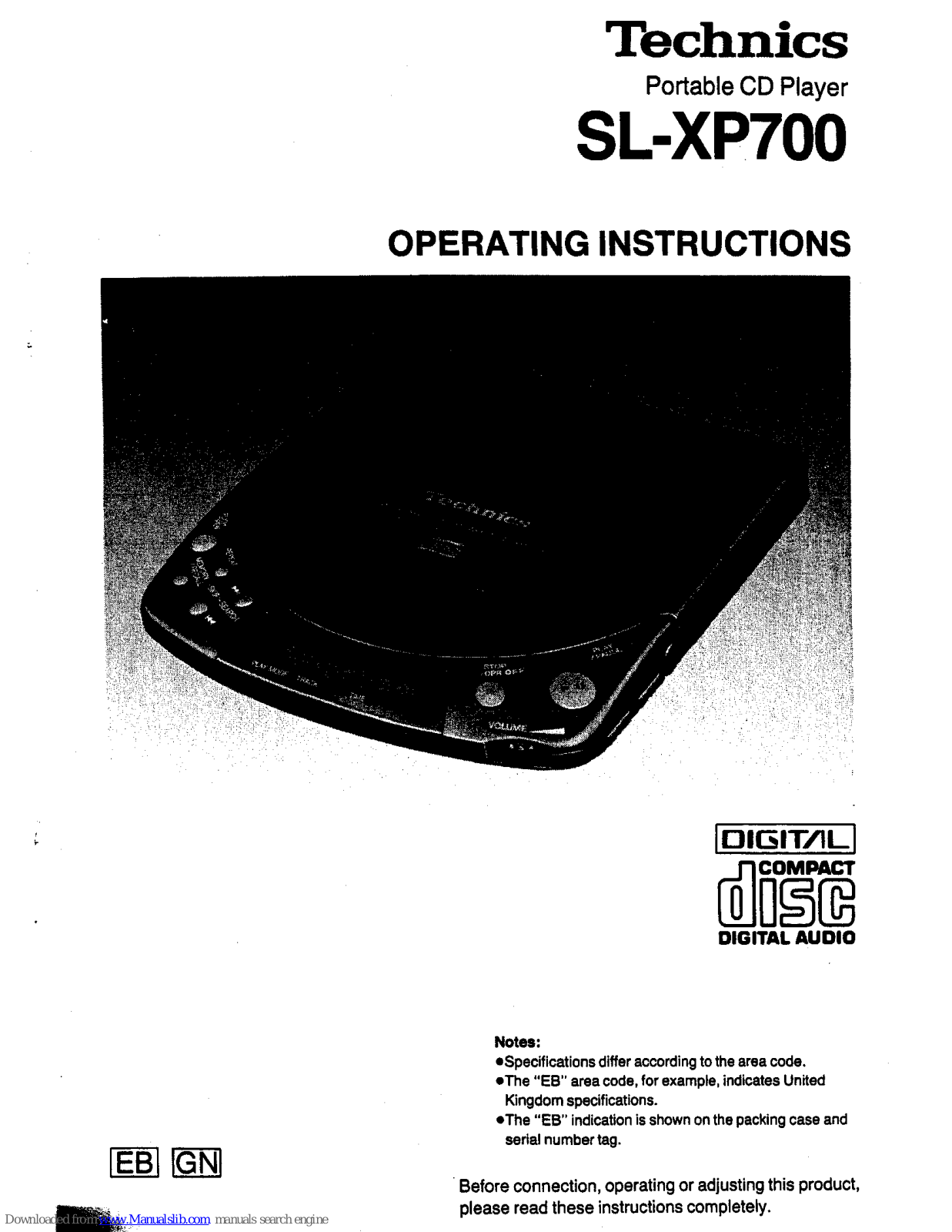 Technics SL-XP700 Operating Instructions Manual