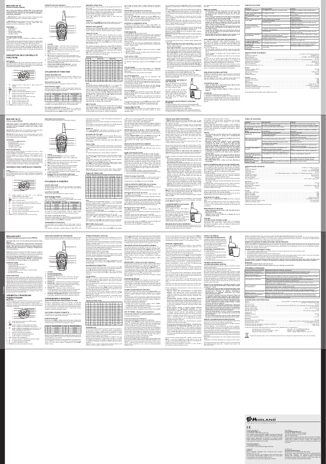 MIDLAND G6XT User Manual