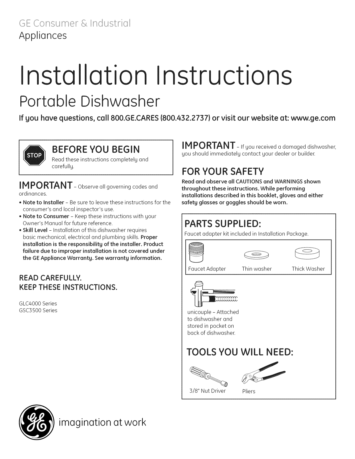 GE GLC4100N00BB, GLC4100N00WW, GLC4100N10BB, GLC4100N10WW Installation Guide - ManualMachine.com