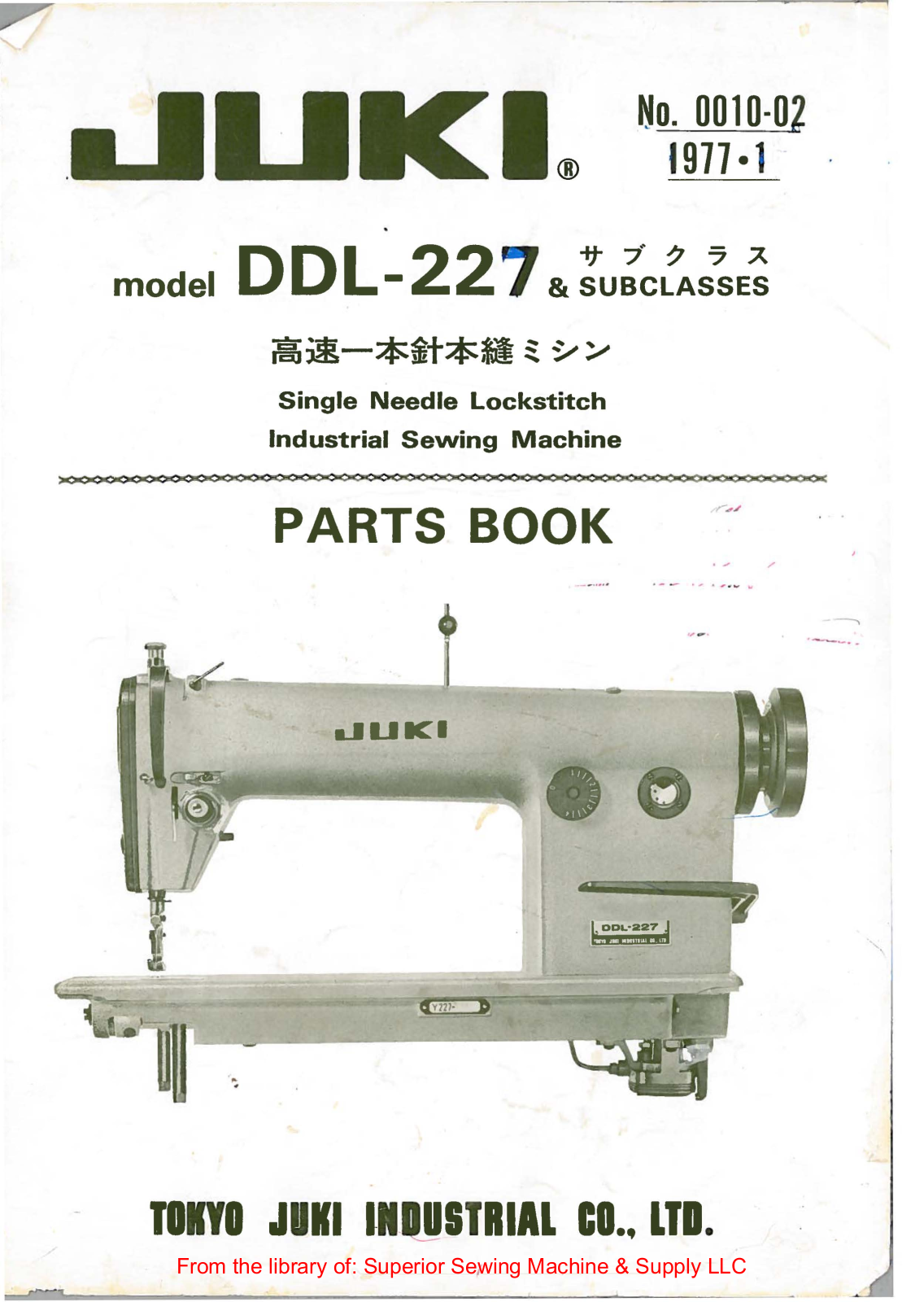 Juki DDL-227 Manual