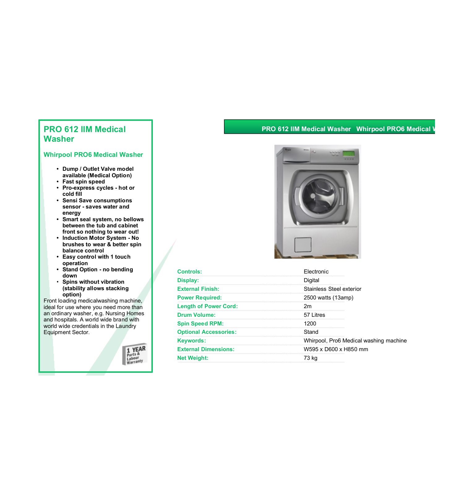 Valera PRO 612 IIM DATASHEET