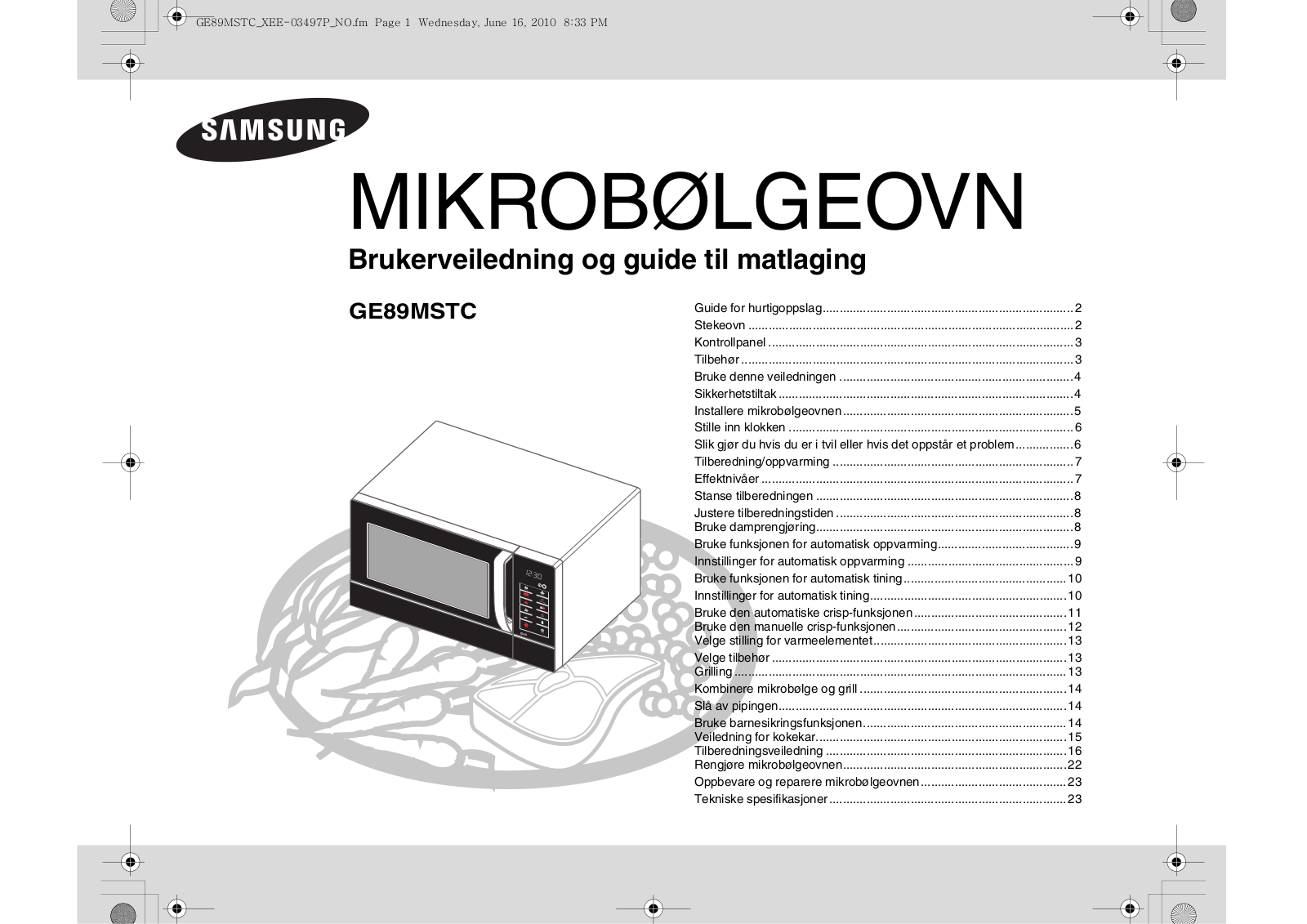 Samsung GE89MSTC User Manual