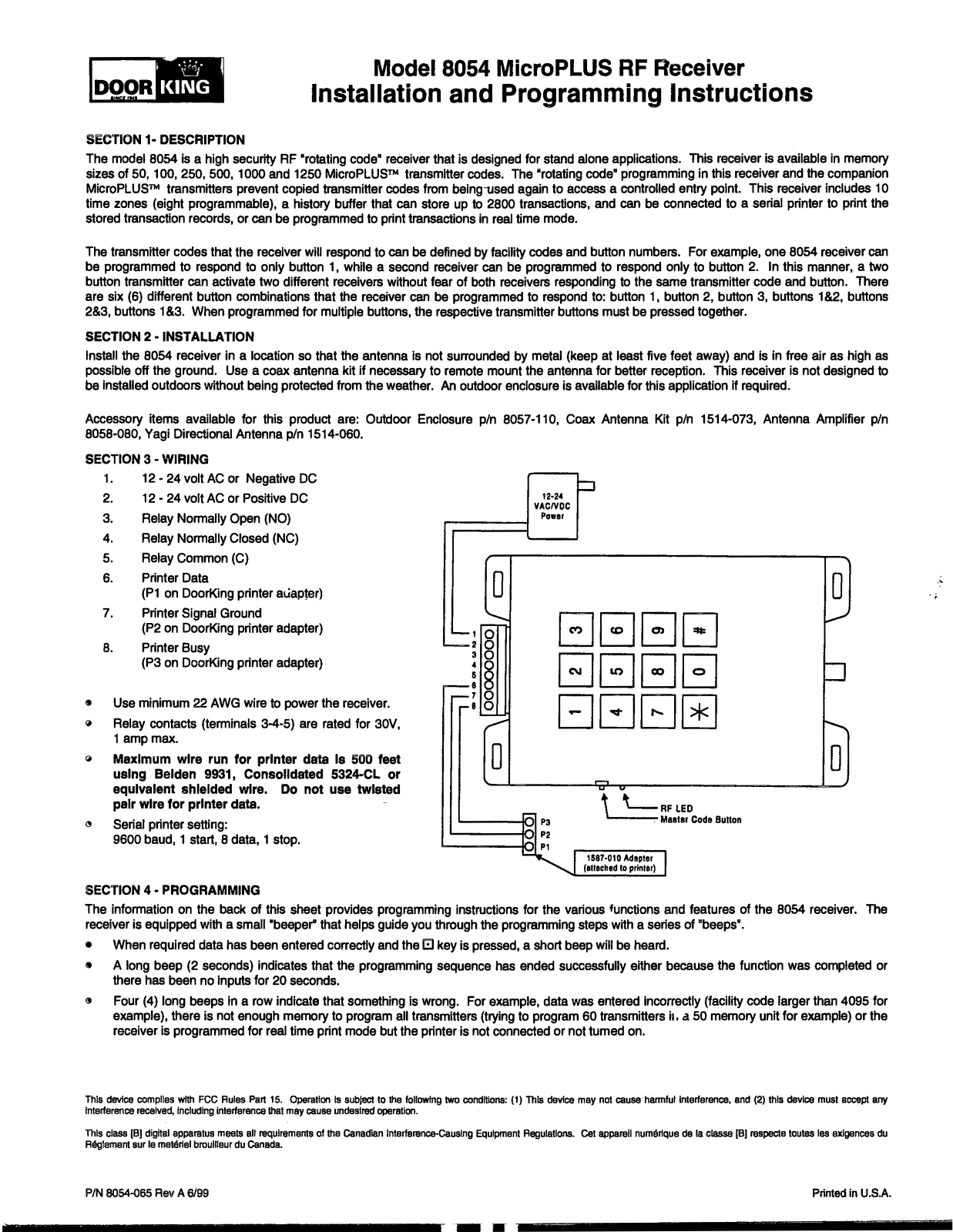 DoorKing 8054 MicroPlus Installation And Programming Instructions - ManualMachine.com