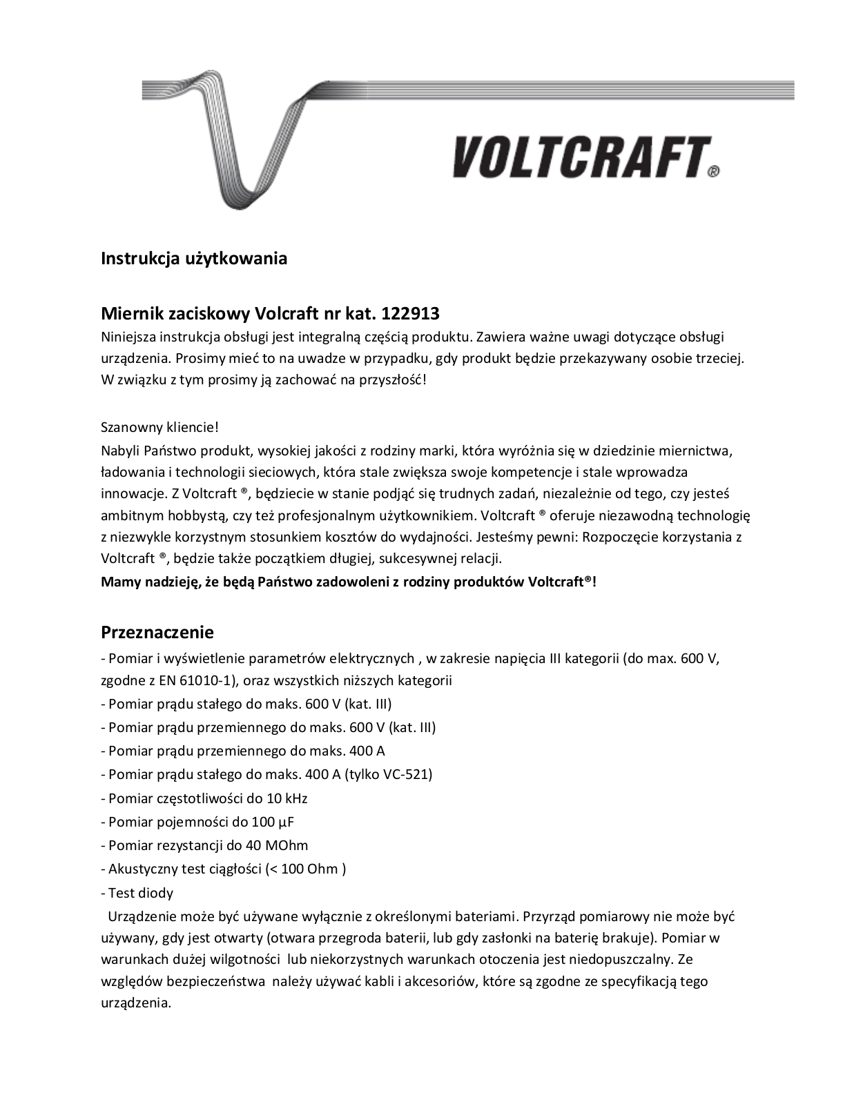 VOLTCRAFT VC-520 User guide