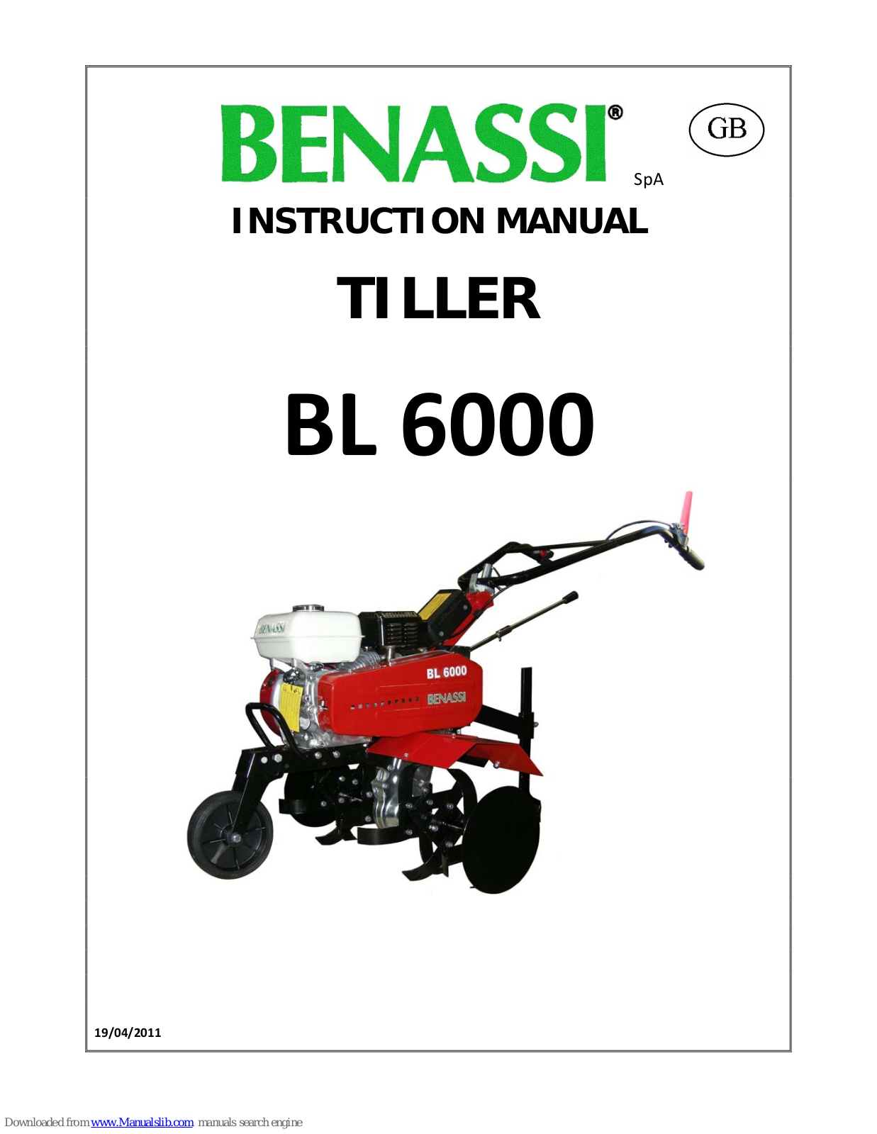 Benassi BL 6000 Instruction Manual - ManualMachine.com