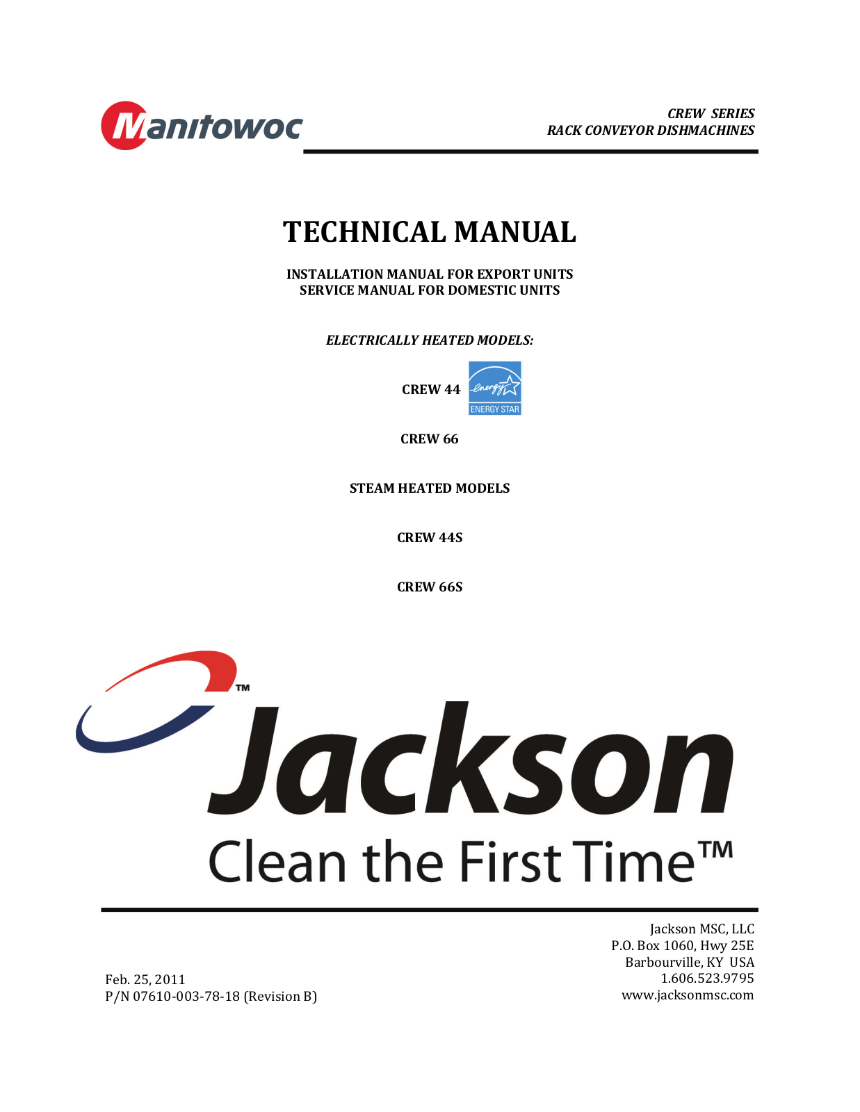 Jackson CREW 44 Installation Manual