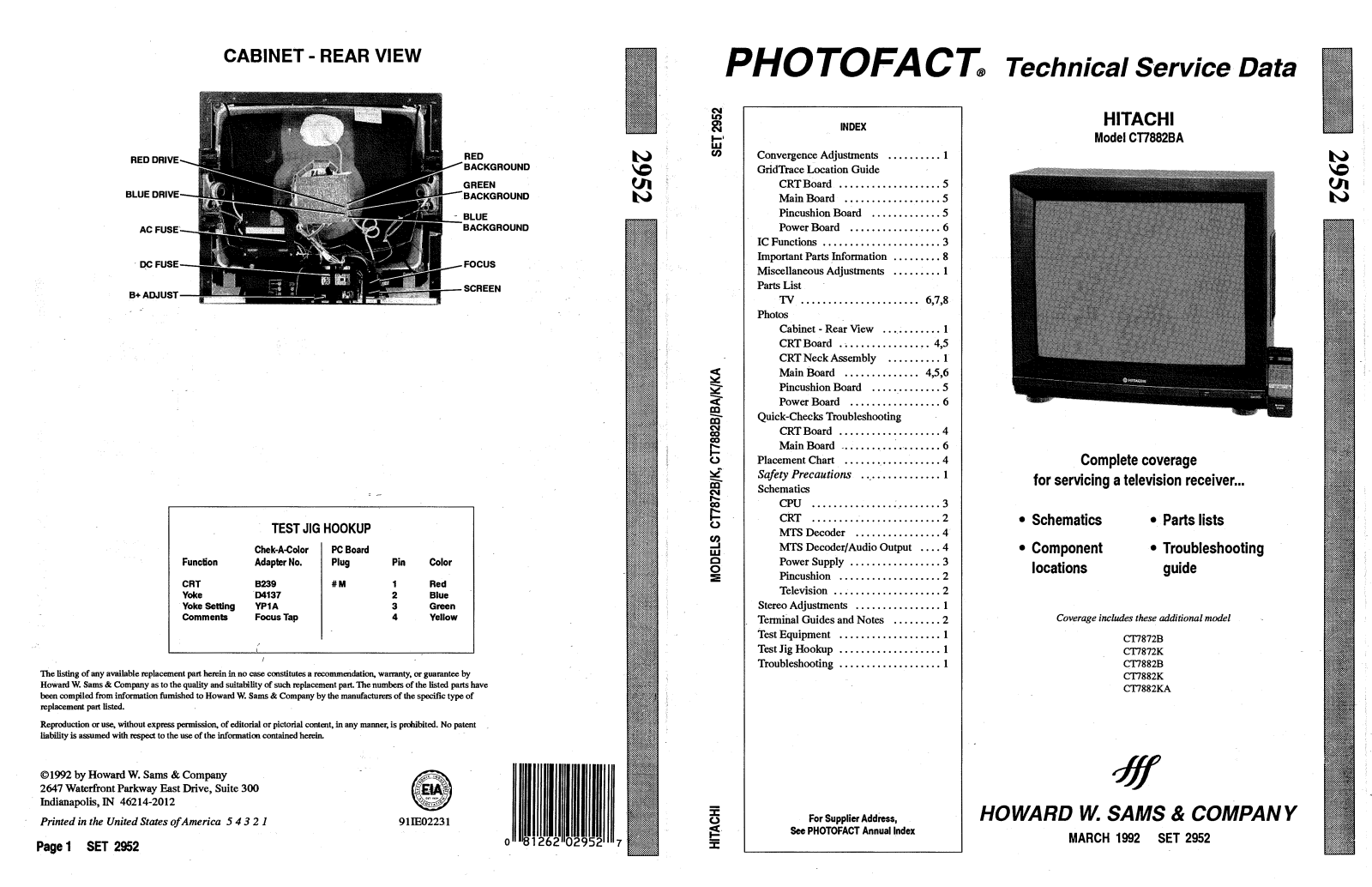 HITACHI CT7882B Service Manual