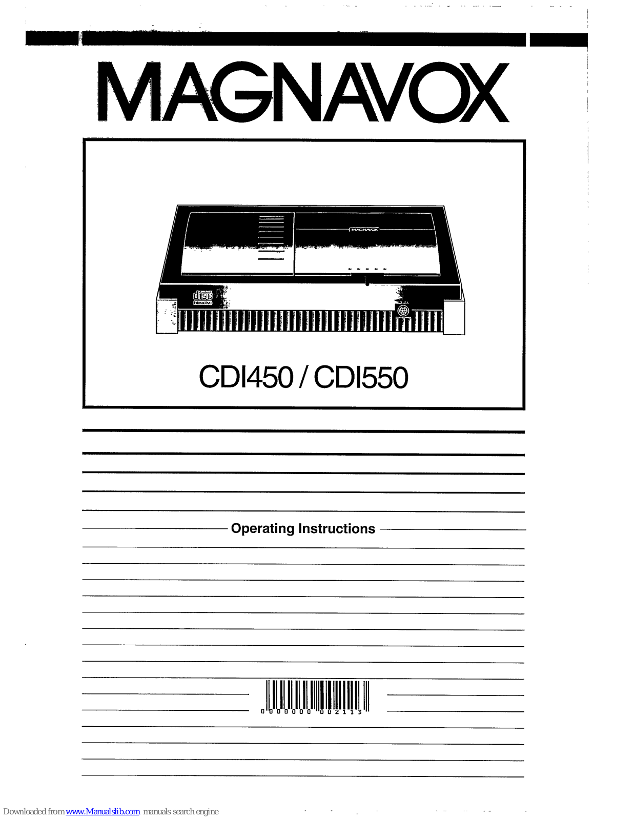 Magnavox CD1450, CD1550 Operating Instructions Manual