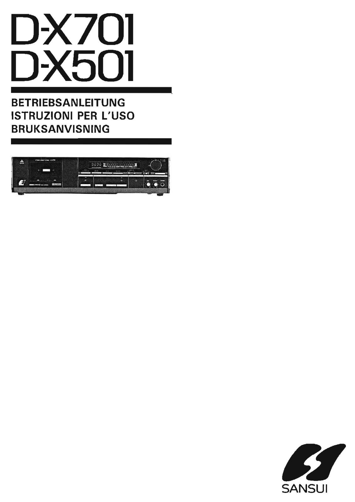 Sansui D-X701, D-X501 Owners Manual