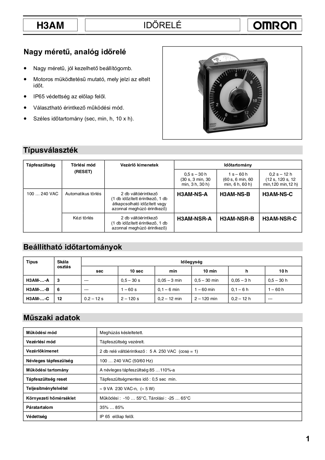 Omron H3AM DATASHEET