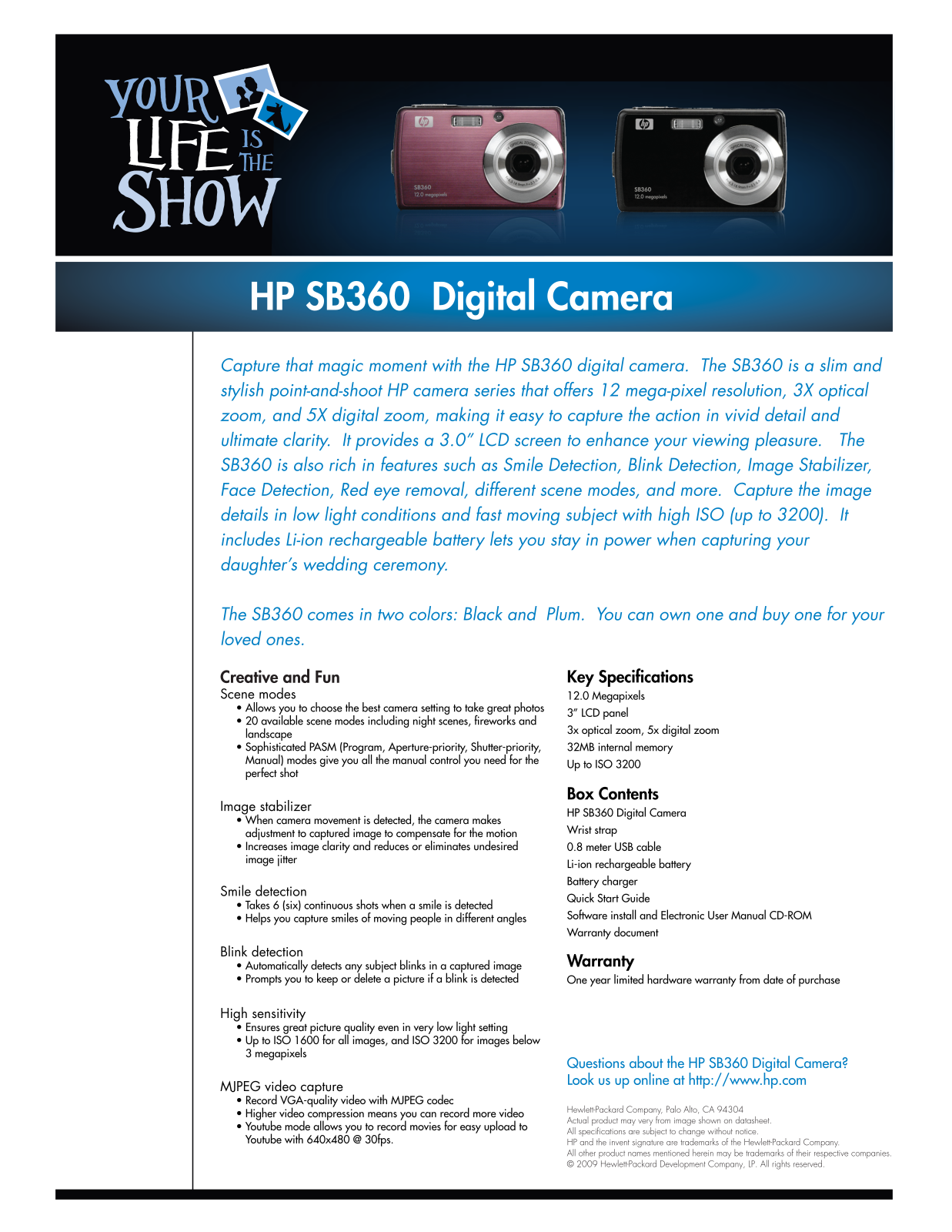 HP SB360 Data Sheet