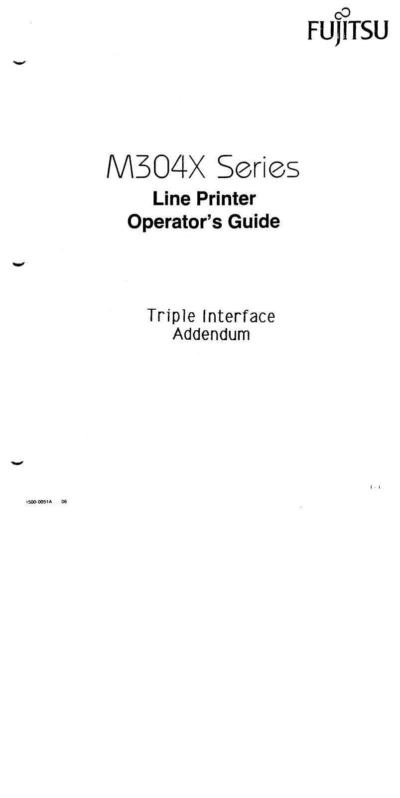 Fujitsu M304Xti Operator's Guide