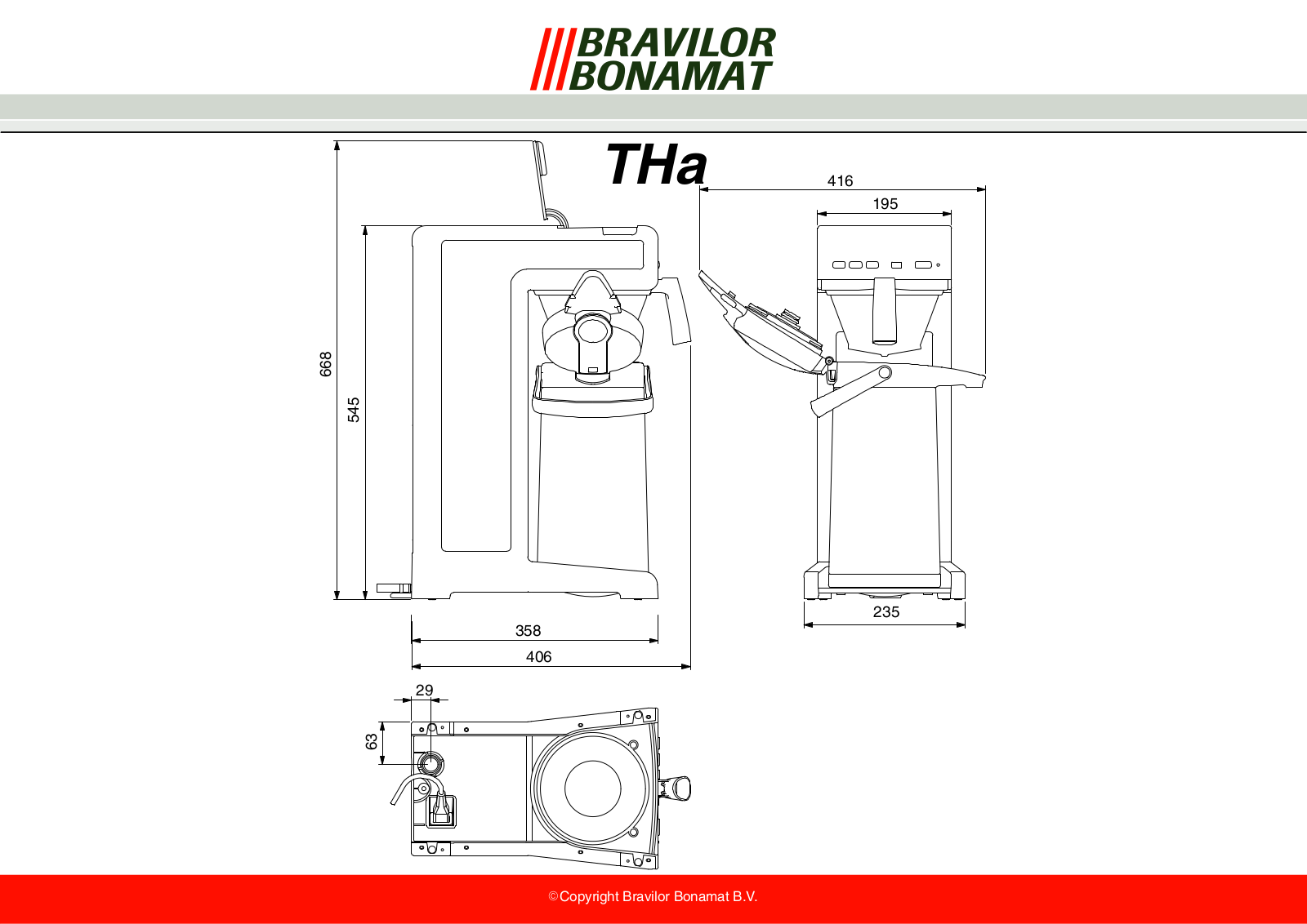 Bravilor Bonamat THa Dimensions - ManualMachine.com