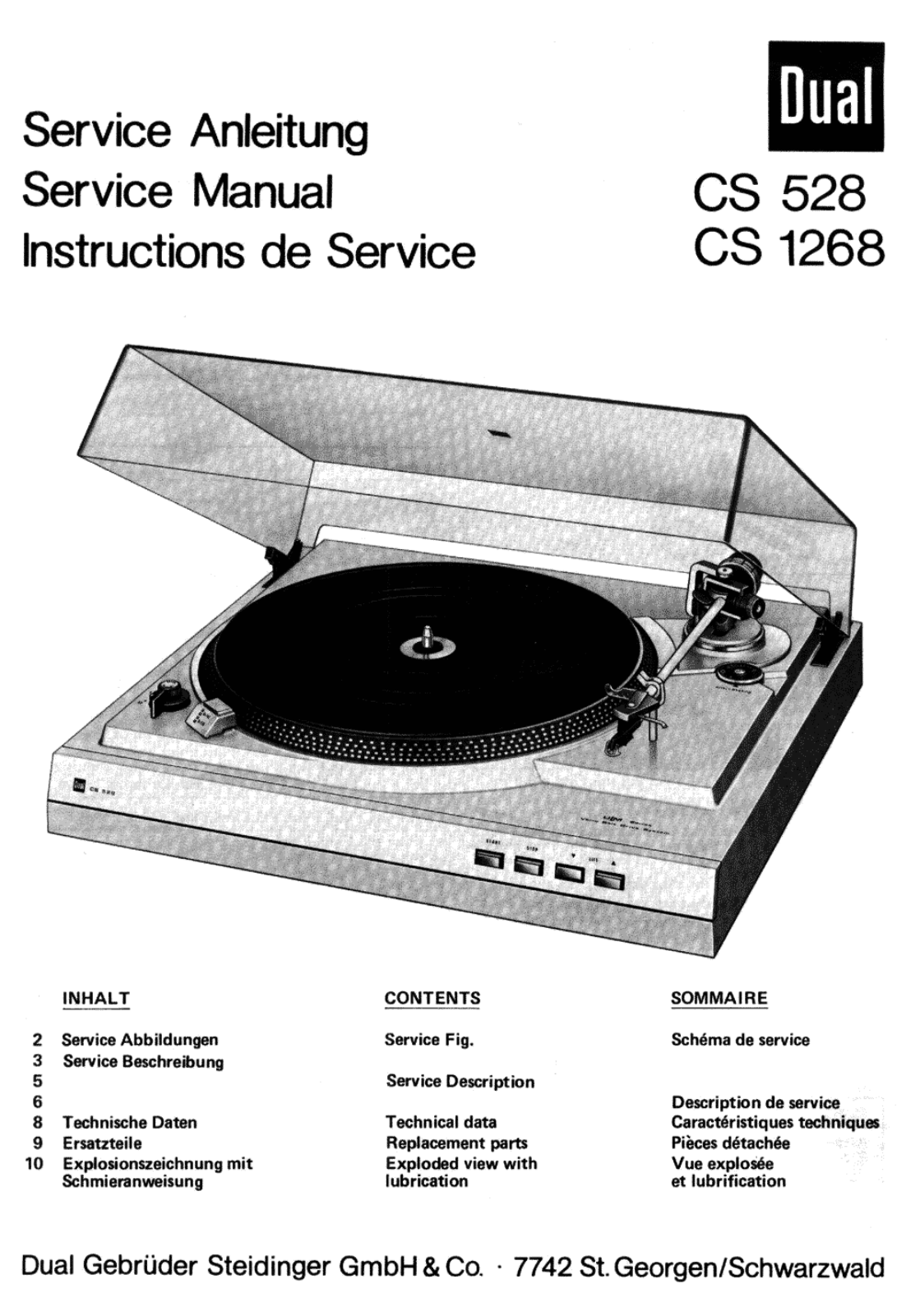 Dual CS-1268 Service manual