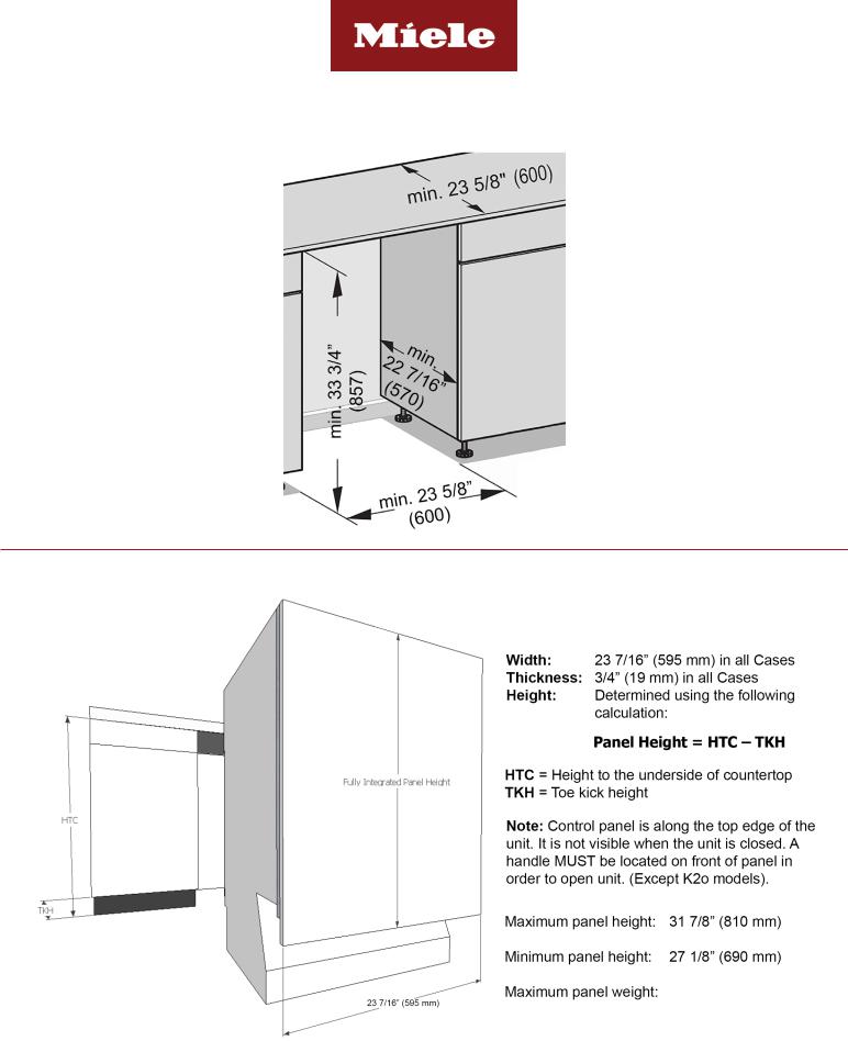 Miele G 7566 SCVi Specification Sheet