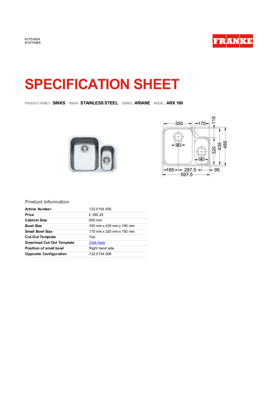 Franke Foodservice ARX 160 User Manual