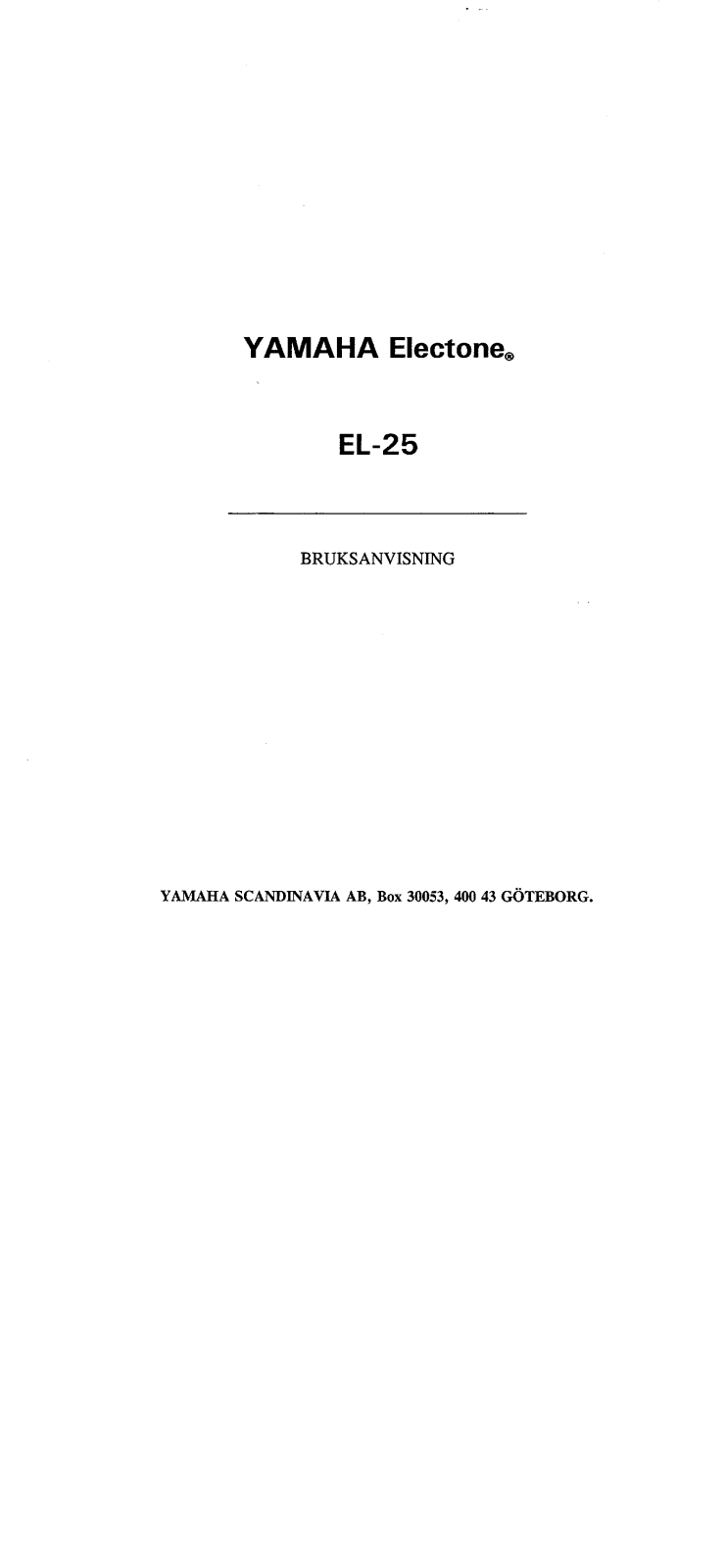 Yamaha EL-25 User Manual