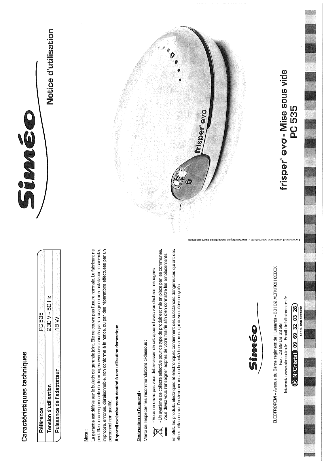 Simeo PC 535 User Manual - ManualMachine.com