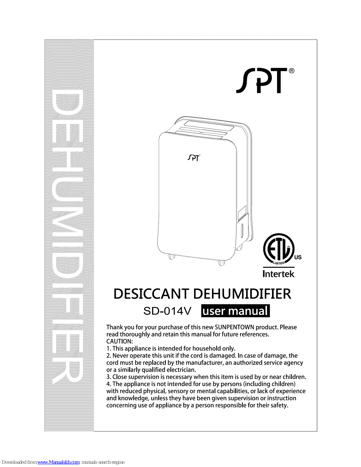 SPT SD-014V User Manual - ManualMachine.com