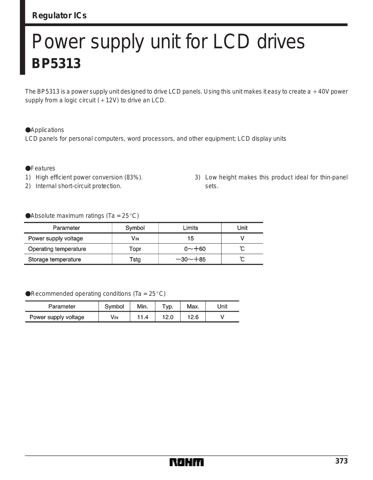 ROHM BP5313 Datasheet