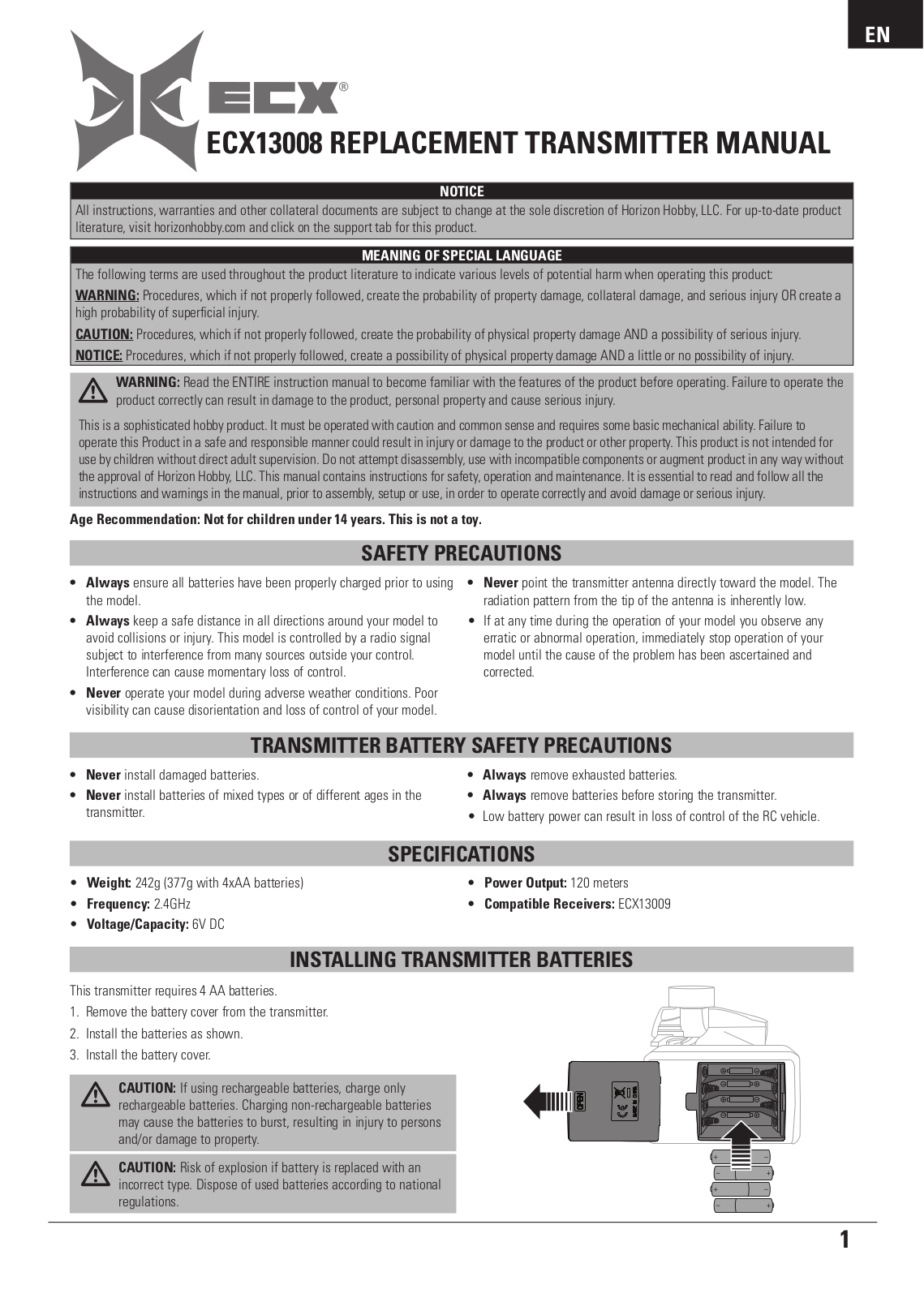 KATUMFEL INDUSTRY ECX13008 User Manual