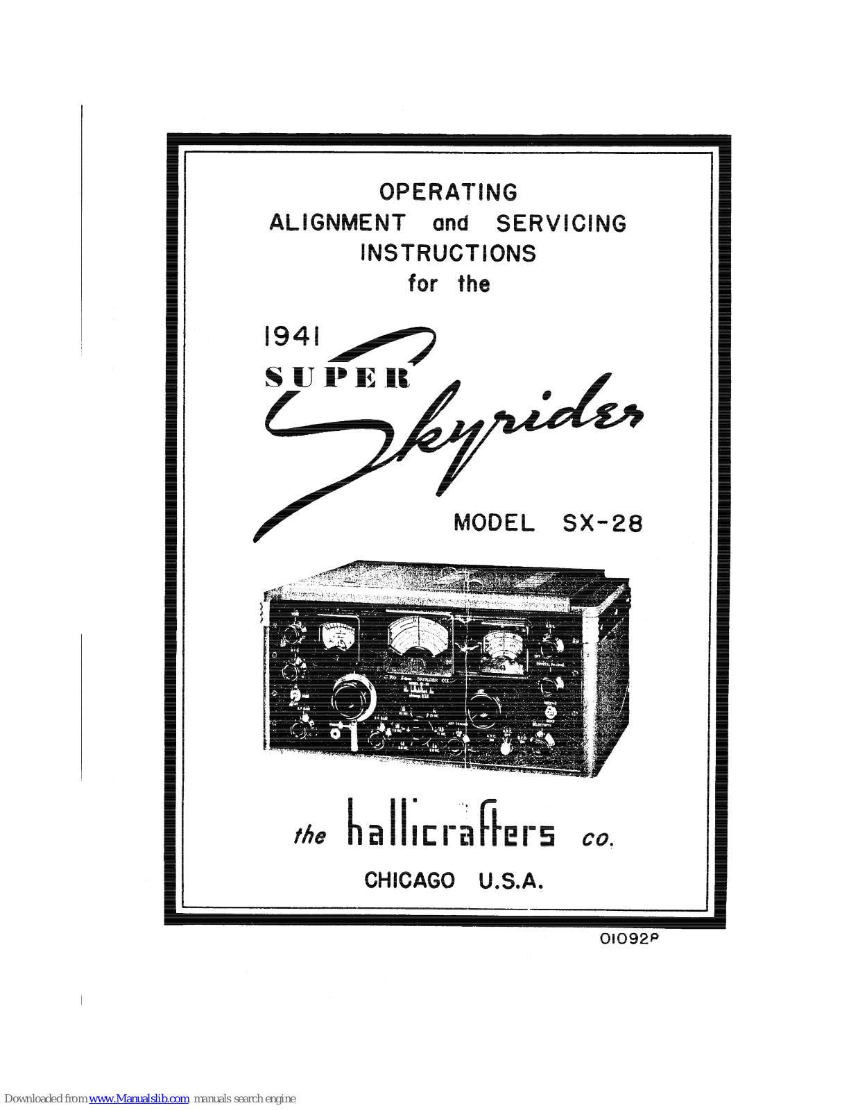 Hallicrafters SX-28 Service Instructions Manual