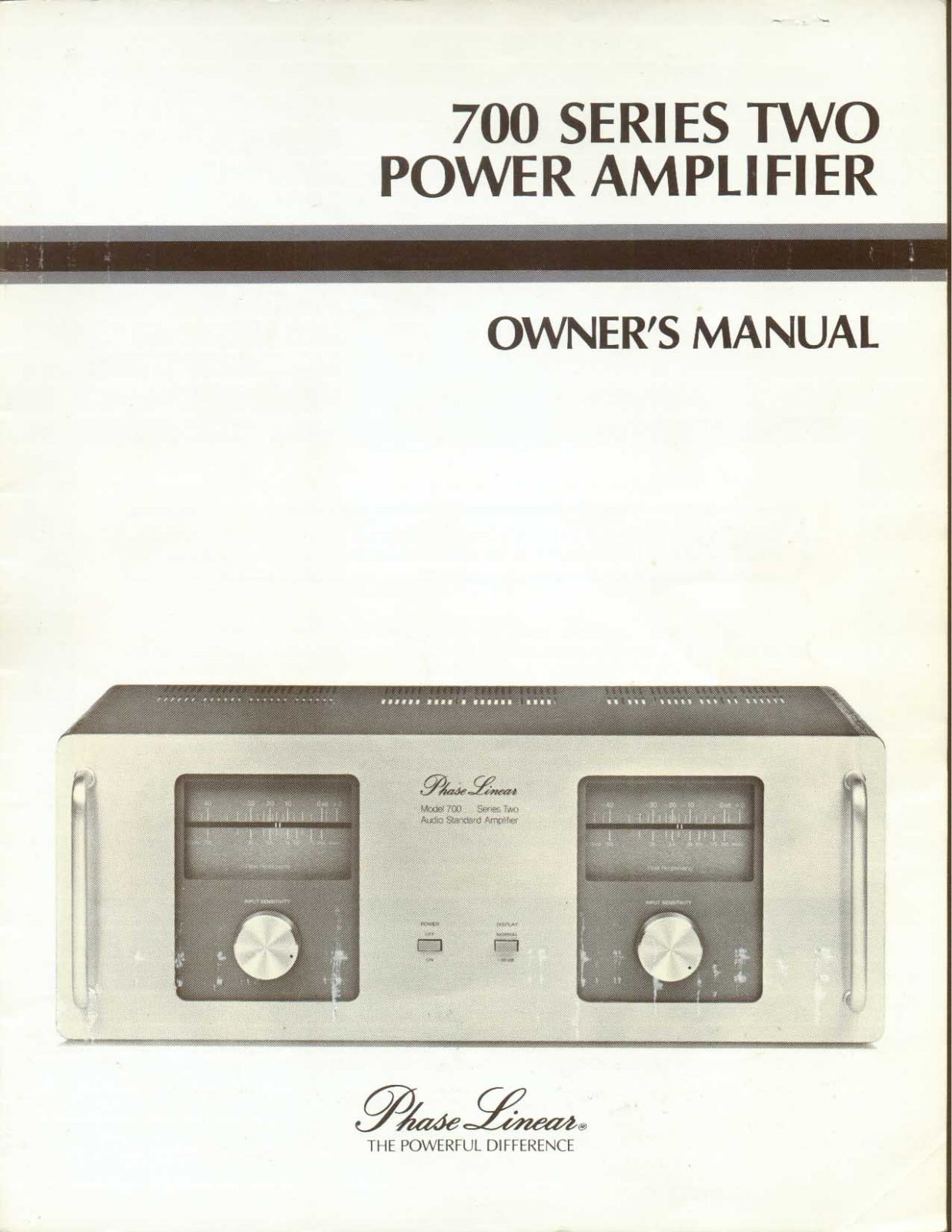 Phase Linear 700 Mk2 Owners manual