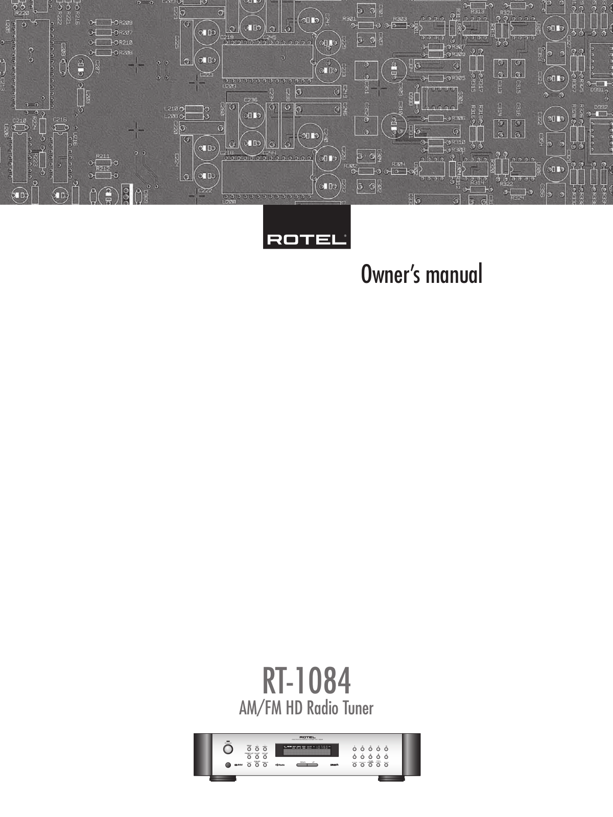 Rotel RT-1084 Owners manual