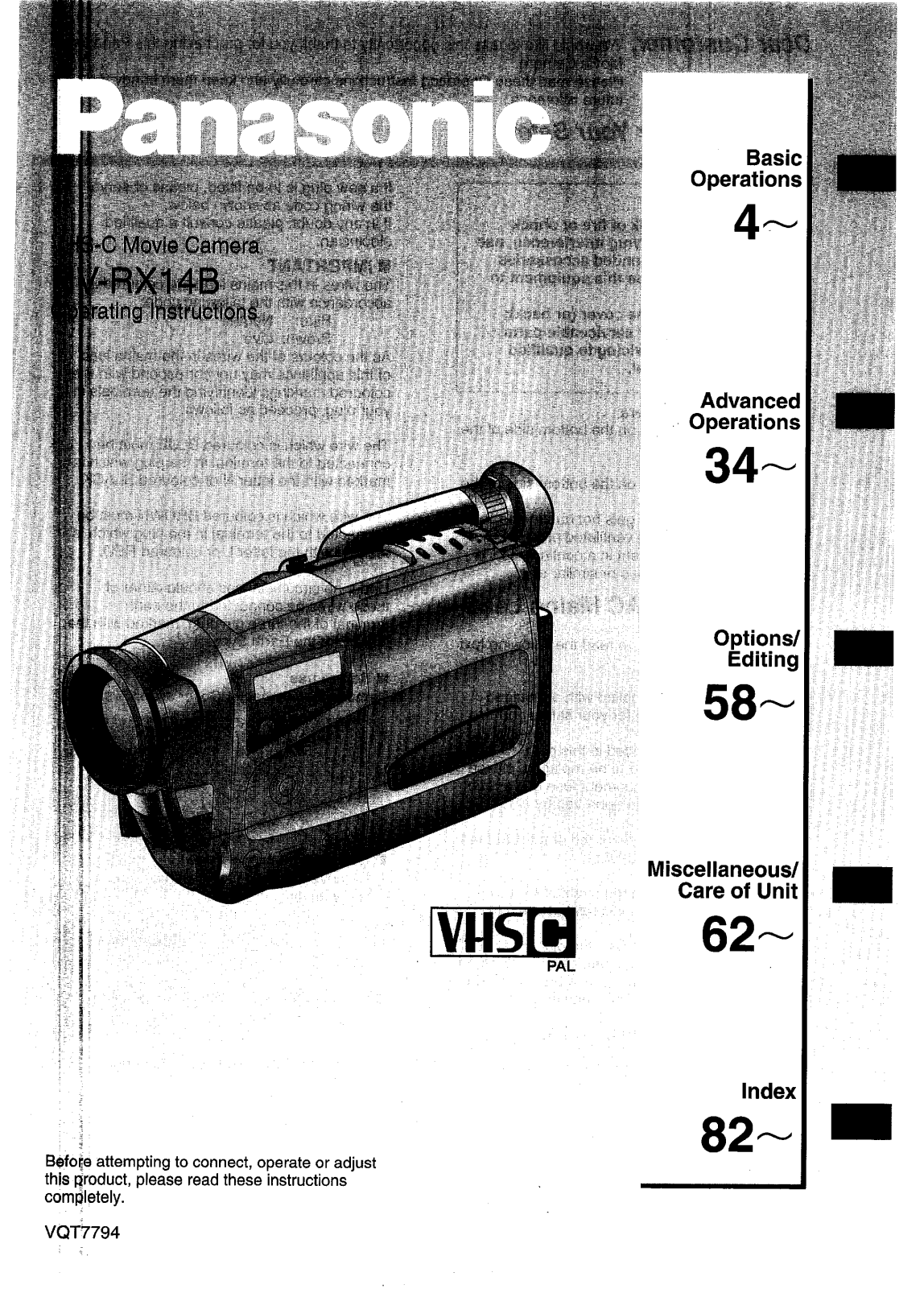 Panasonic NVRX14 User Manual