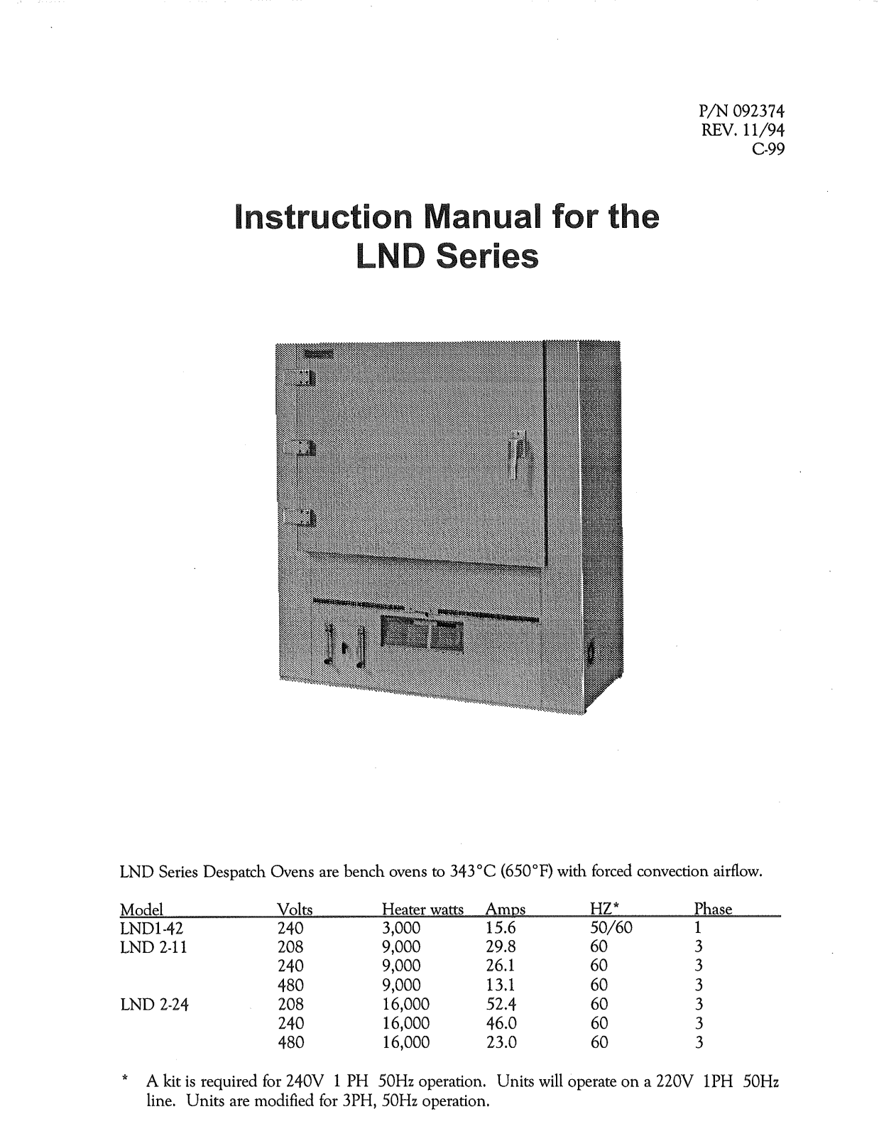 Despatch LND 1-42 Installation  Manual