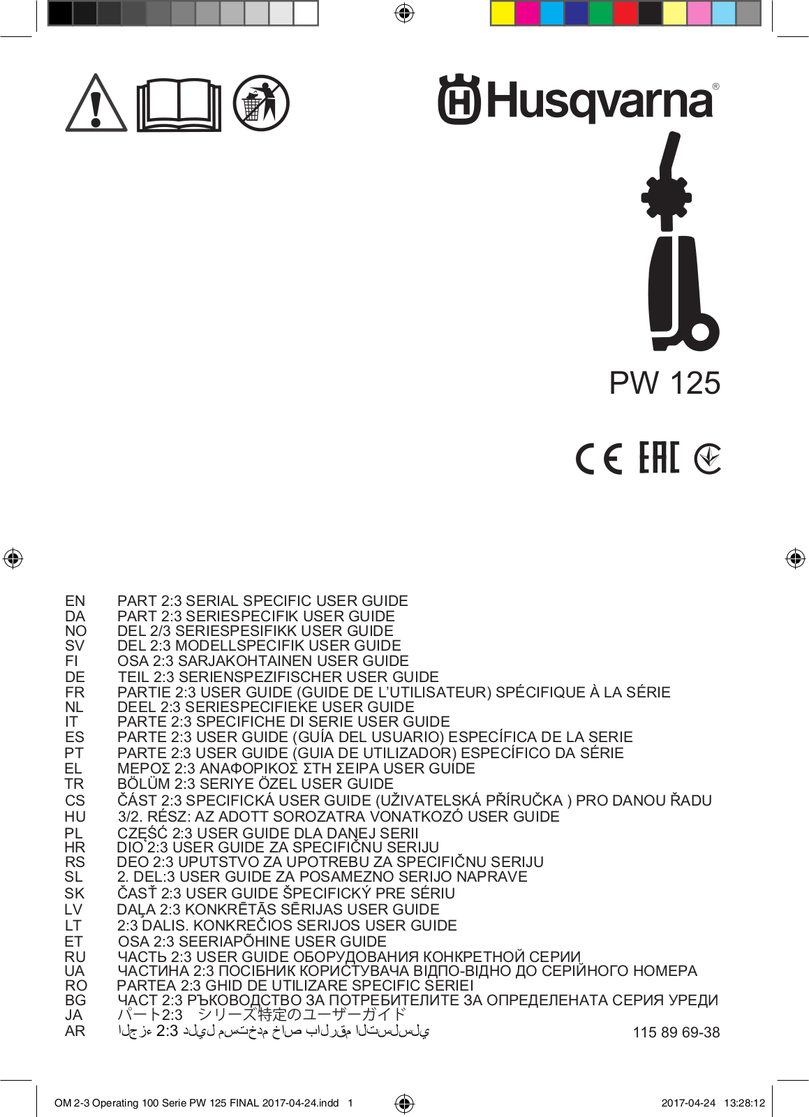 Husqvarna PW 125 operation manual