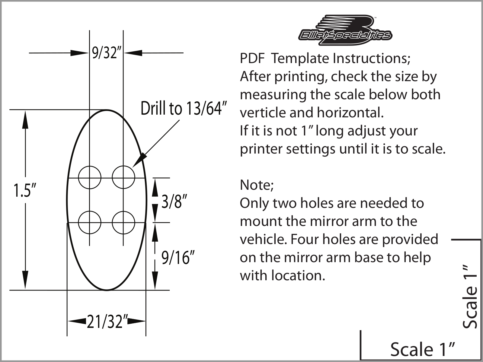 Billet Specialties Profile Mirror Kit - 3 User Manual