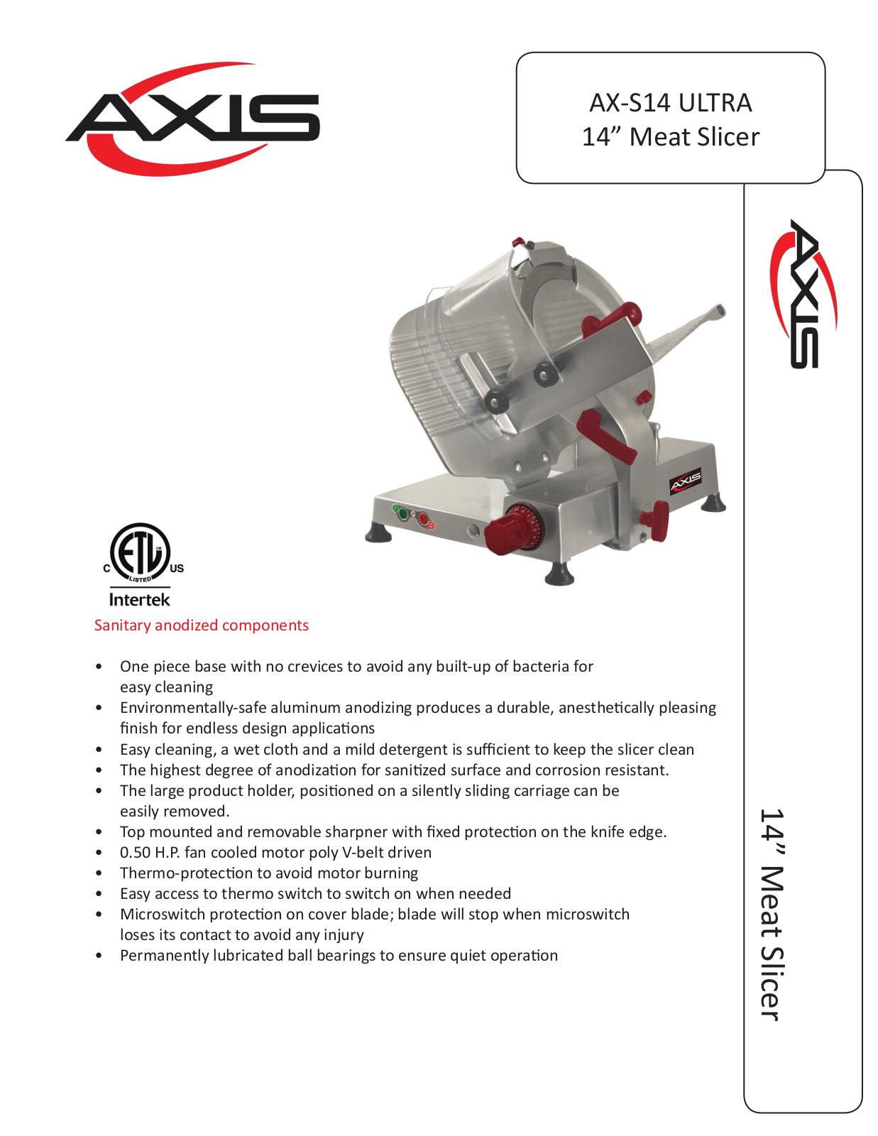 Axis AXS14ULTRA Specifications