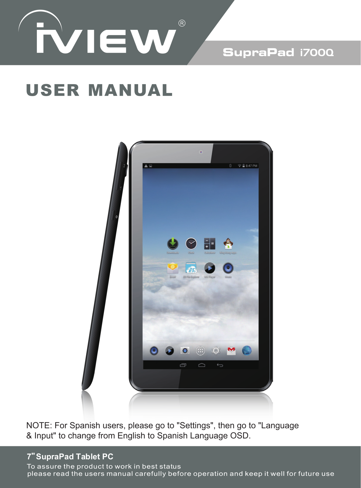 IVIEW SupraPad i700Q, SupraPad i895Q User Manual