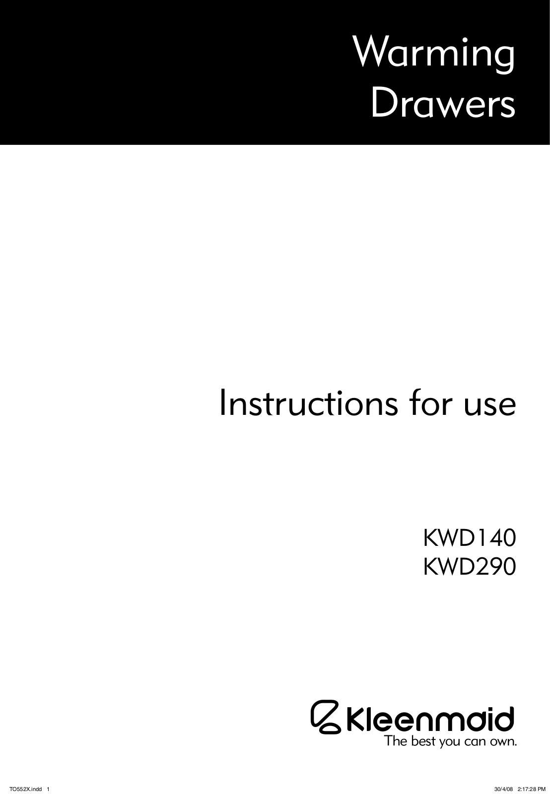 Kleenmaid KWD140 User Manual