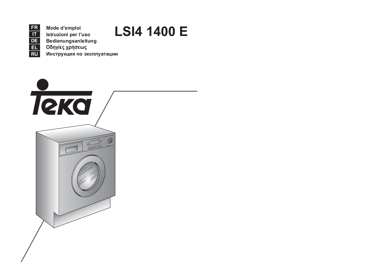 Teka LSI4 1400 E User Manual