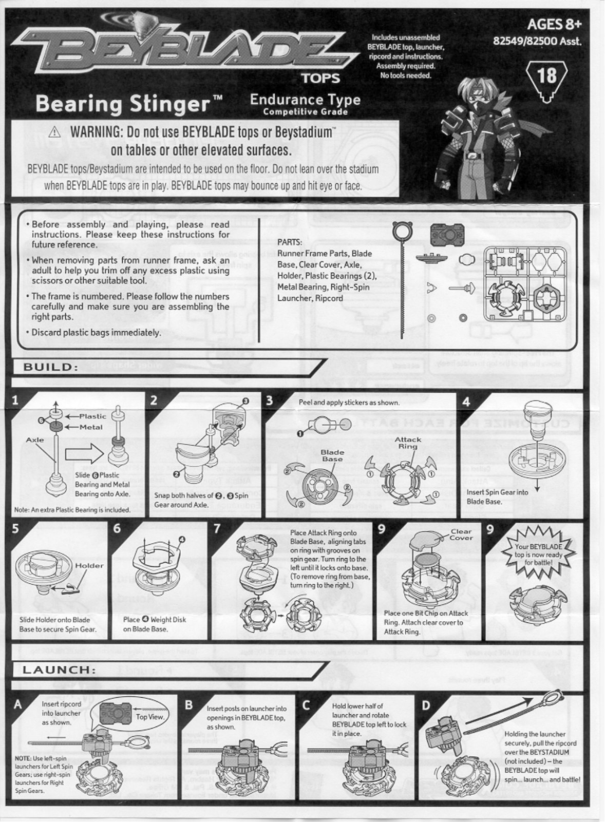 HASBRO Beyblade Tops Bearing Stinger User Manual