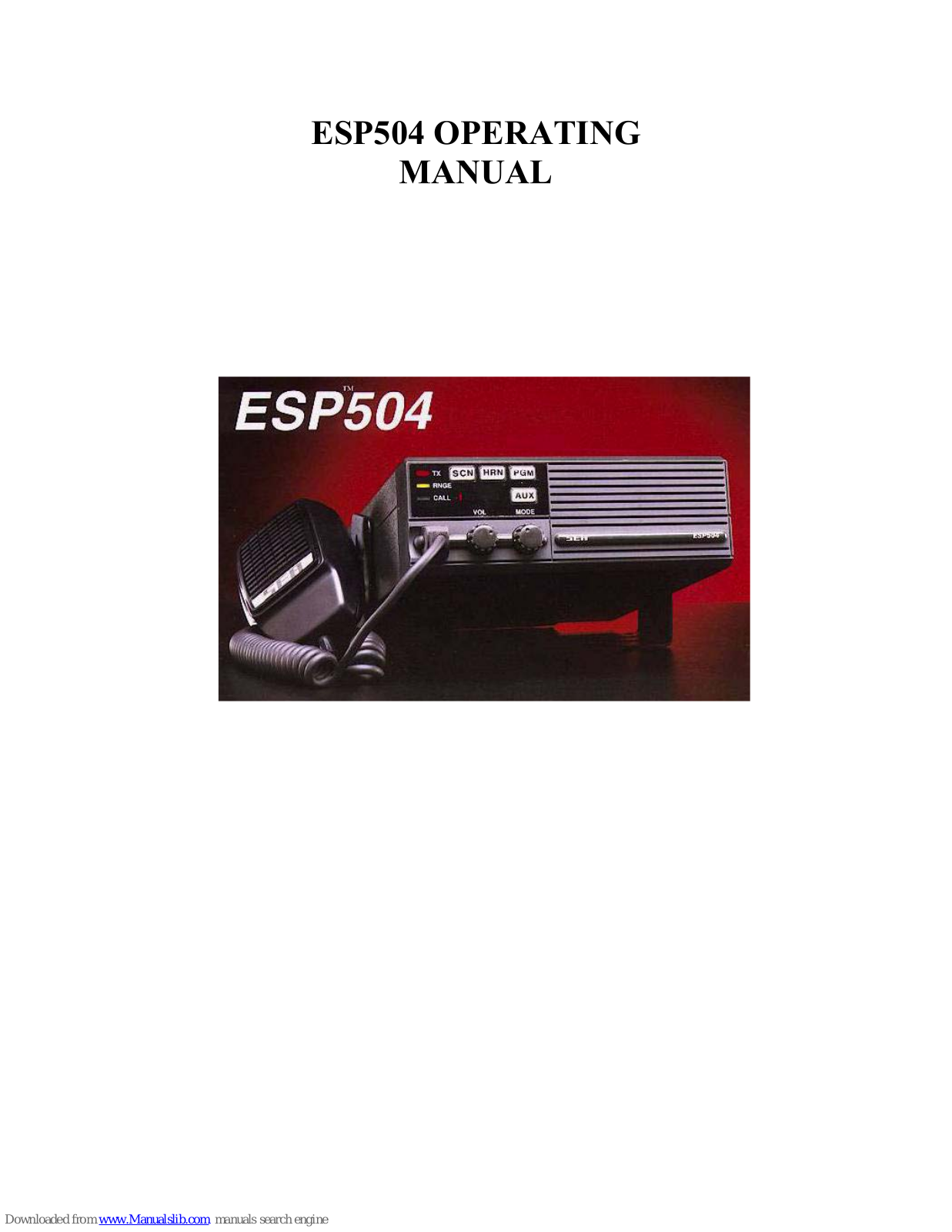 SEA ESP504 Operating Manual