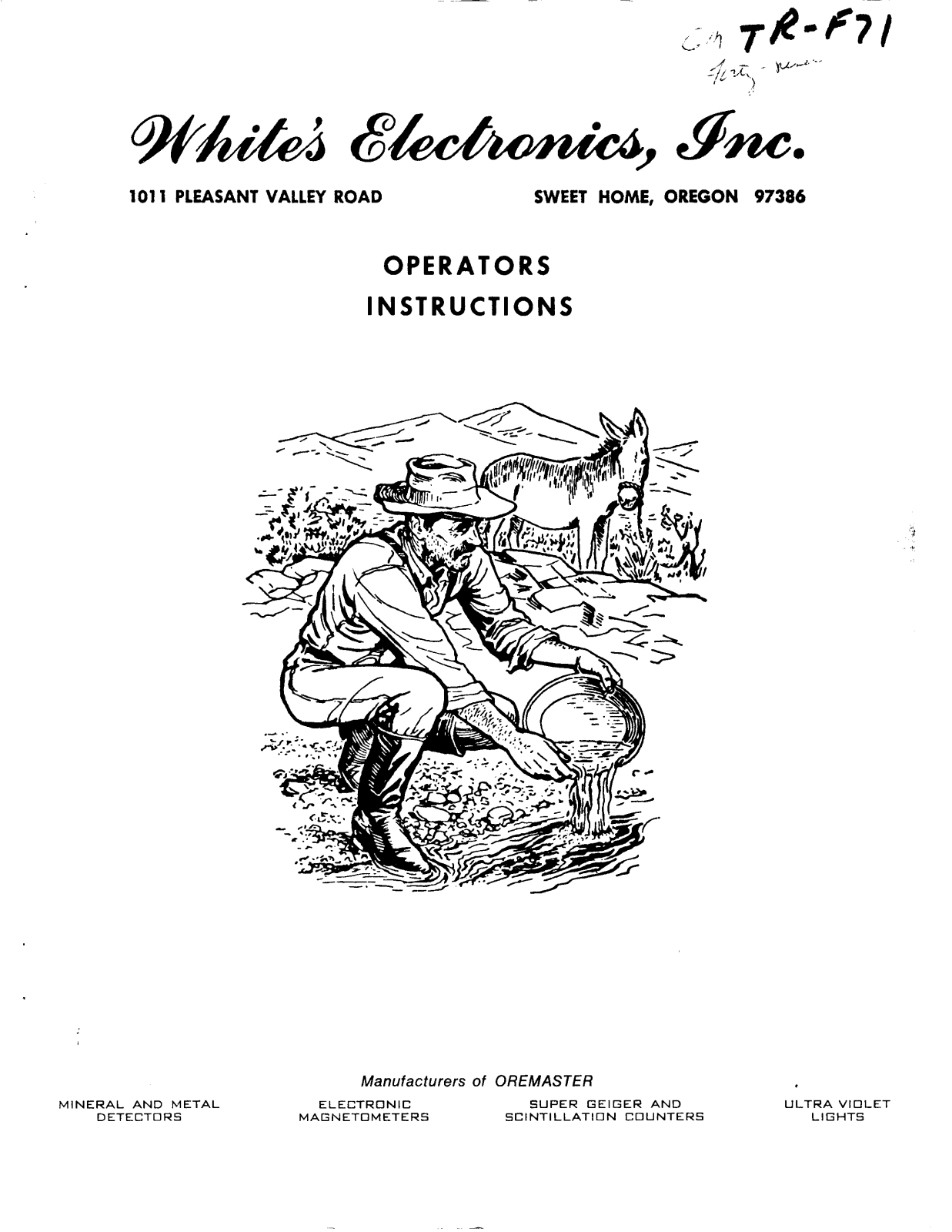 Whites Electronics GM 49 ER TR-F71 User Manual